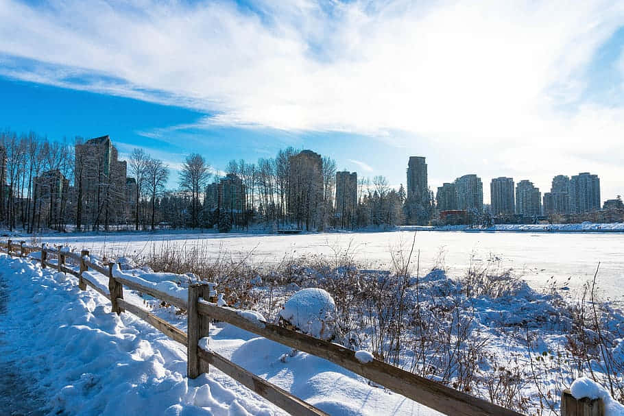 Coquitlam, city skyline, dusk, SD Desktop Wallpaper