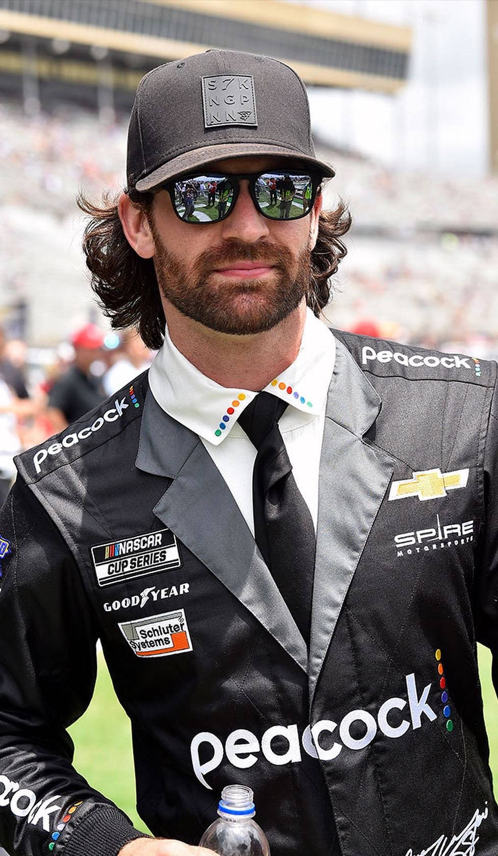 Corey Lajoie, black racing suit, black cap, HD Phone Wallpaper