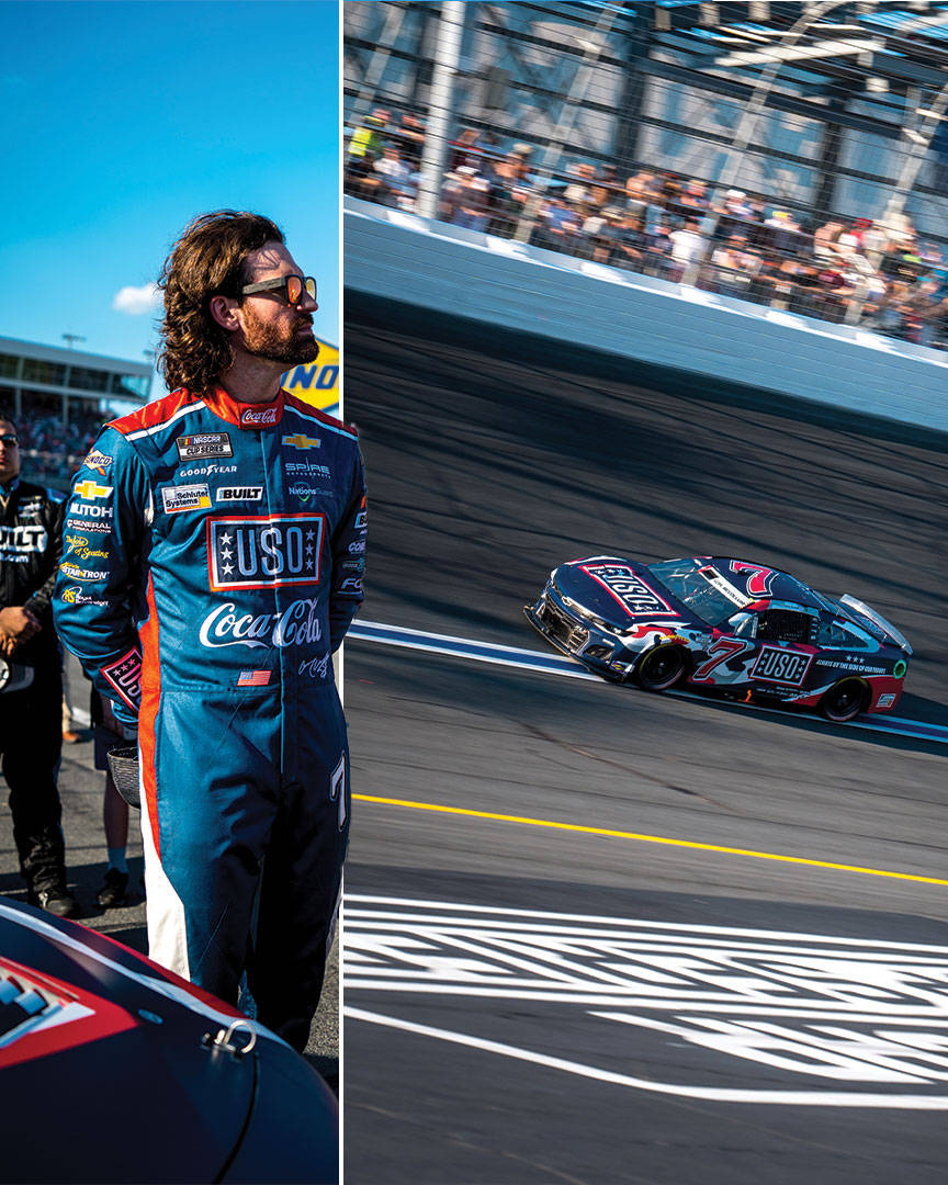 Corey Lajoie, blue racing suit, NASCAR driver, SD Phone Wallpaper