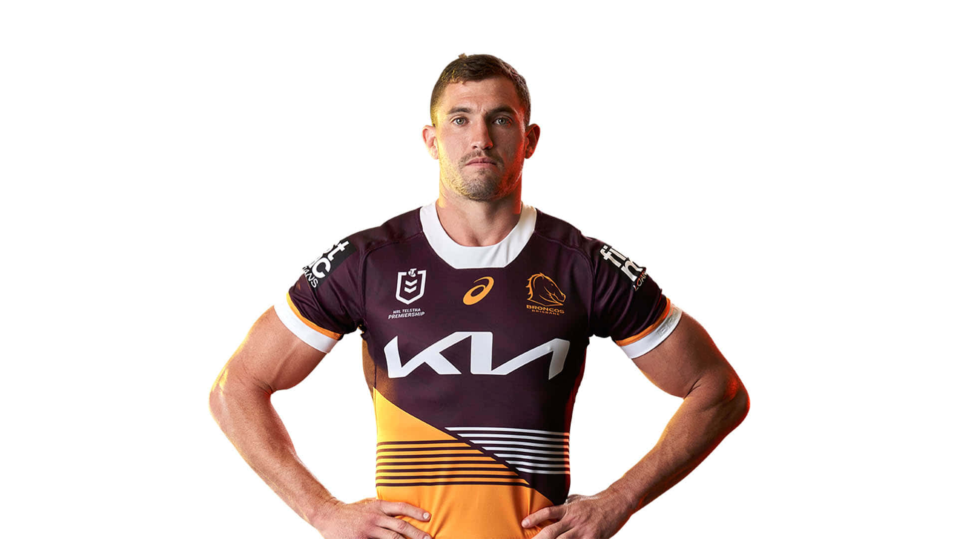 Corey Oates, maroon and gold jersey, rugby league player, Full HD Desktop Wallpaper