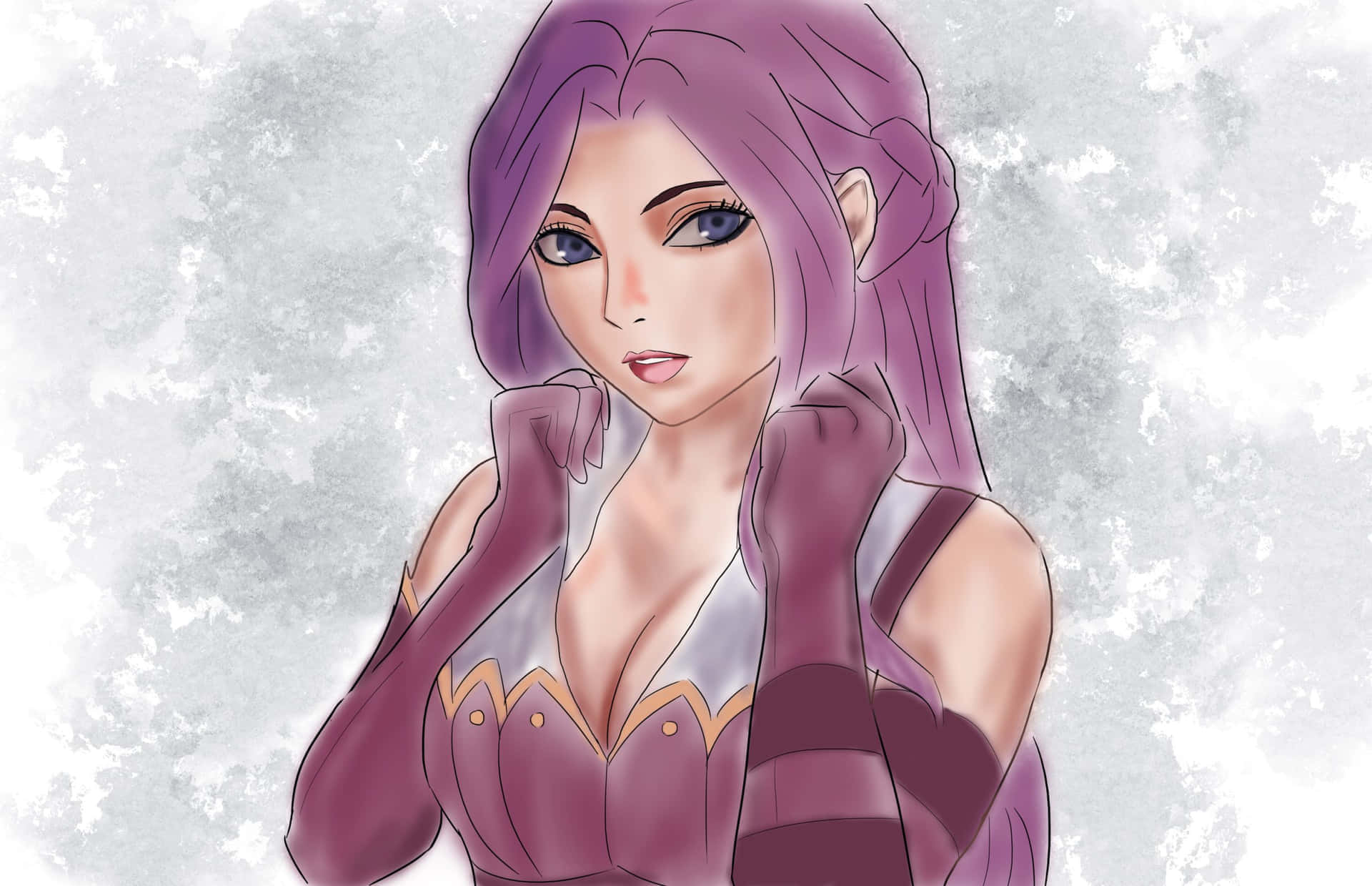 Cornelia Li Britannia, purple-haired, maroon outfit, Full HD Desktop Wallpaper