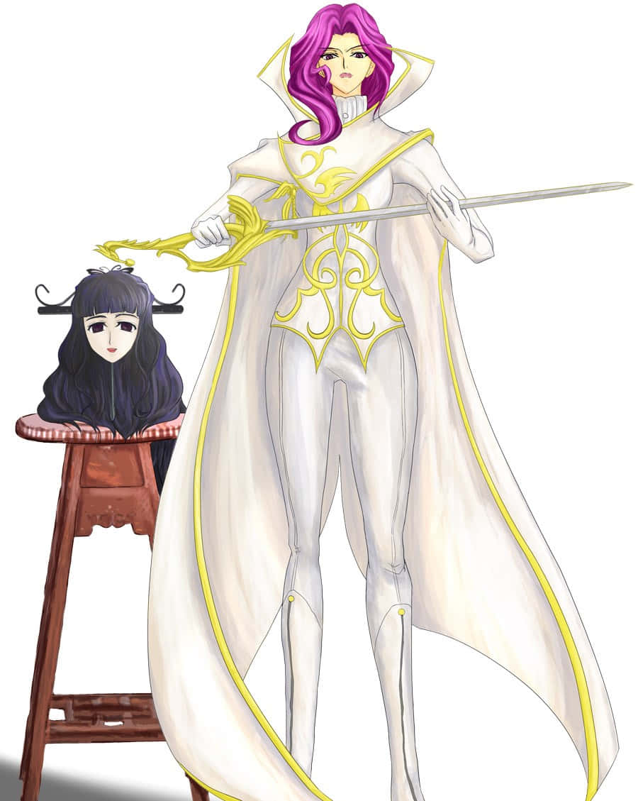 Cornelia li Britannia, purple hair, golden sword, SD Phone Wallpaper