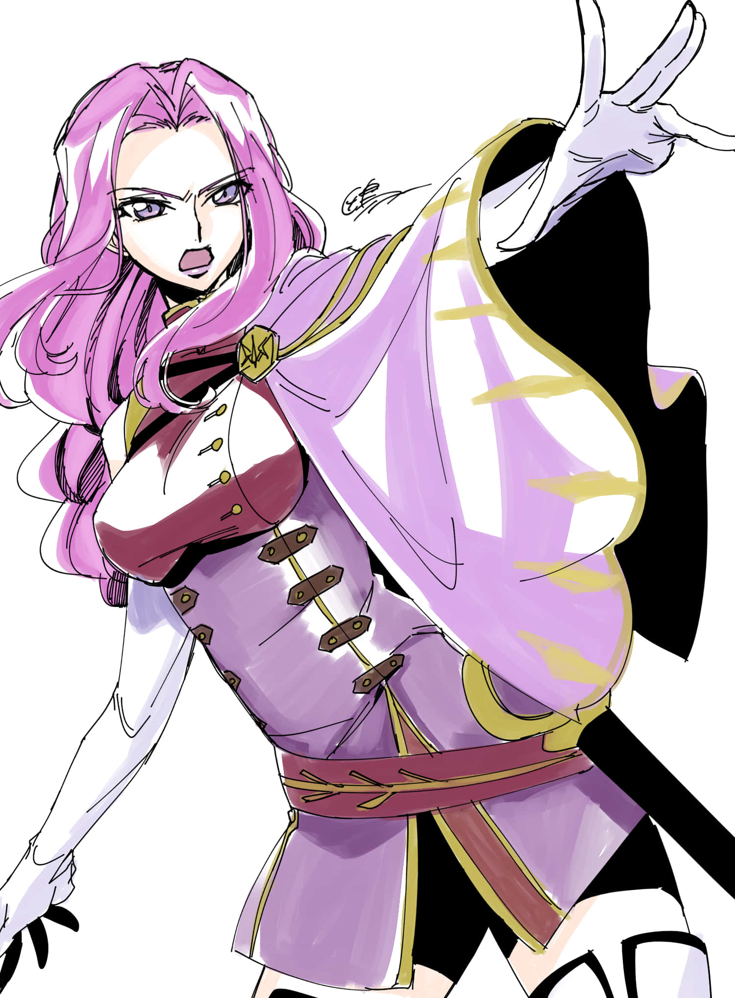 Cornelia Li Britannia, pink hair, purple outfit, Full HD Phone Wallpaper