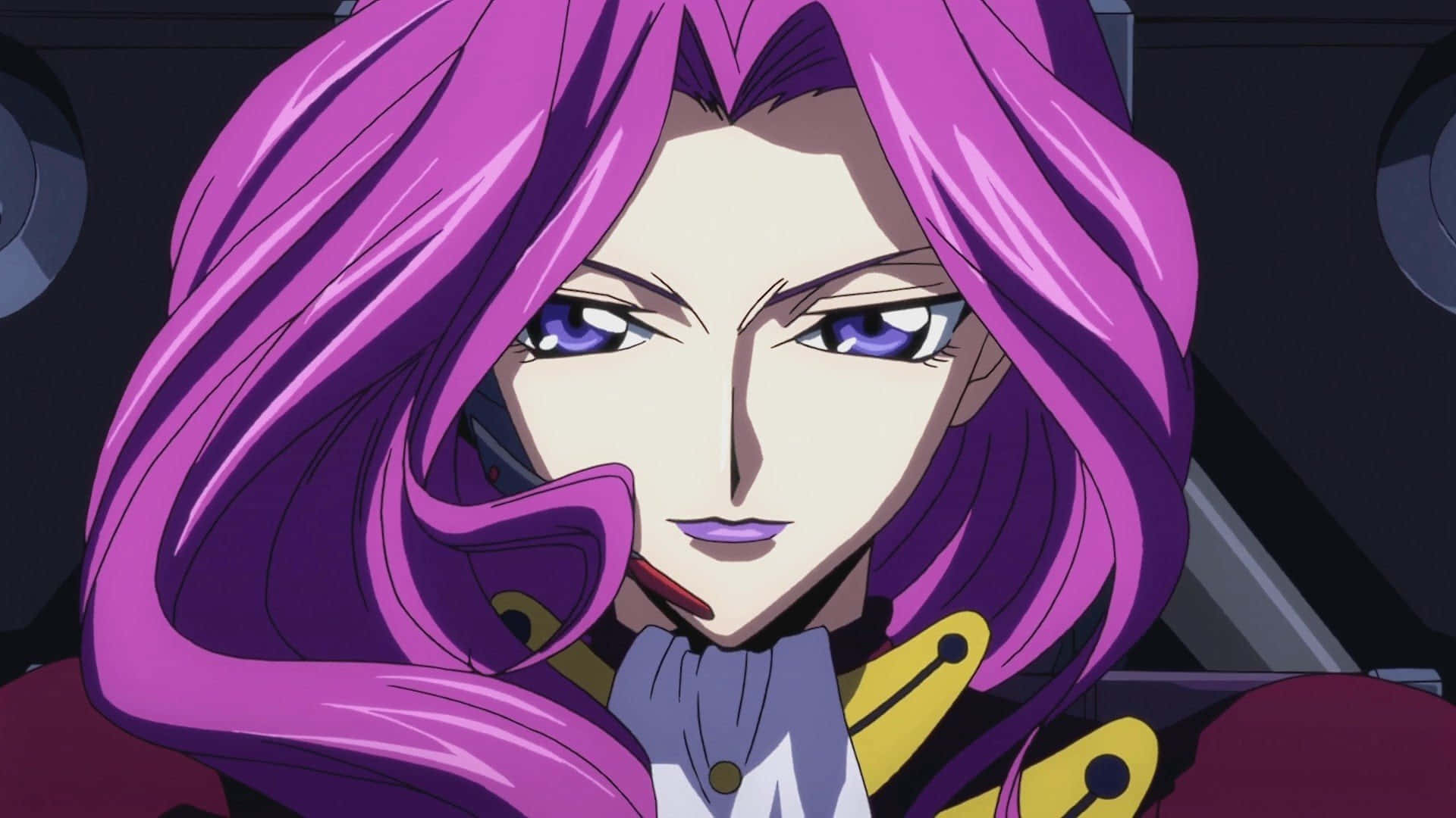 Cornelia li Britannia, vibrant purple hair, intense blue eyes, Full HD Desktop Wallpaper