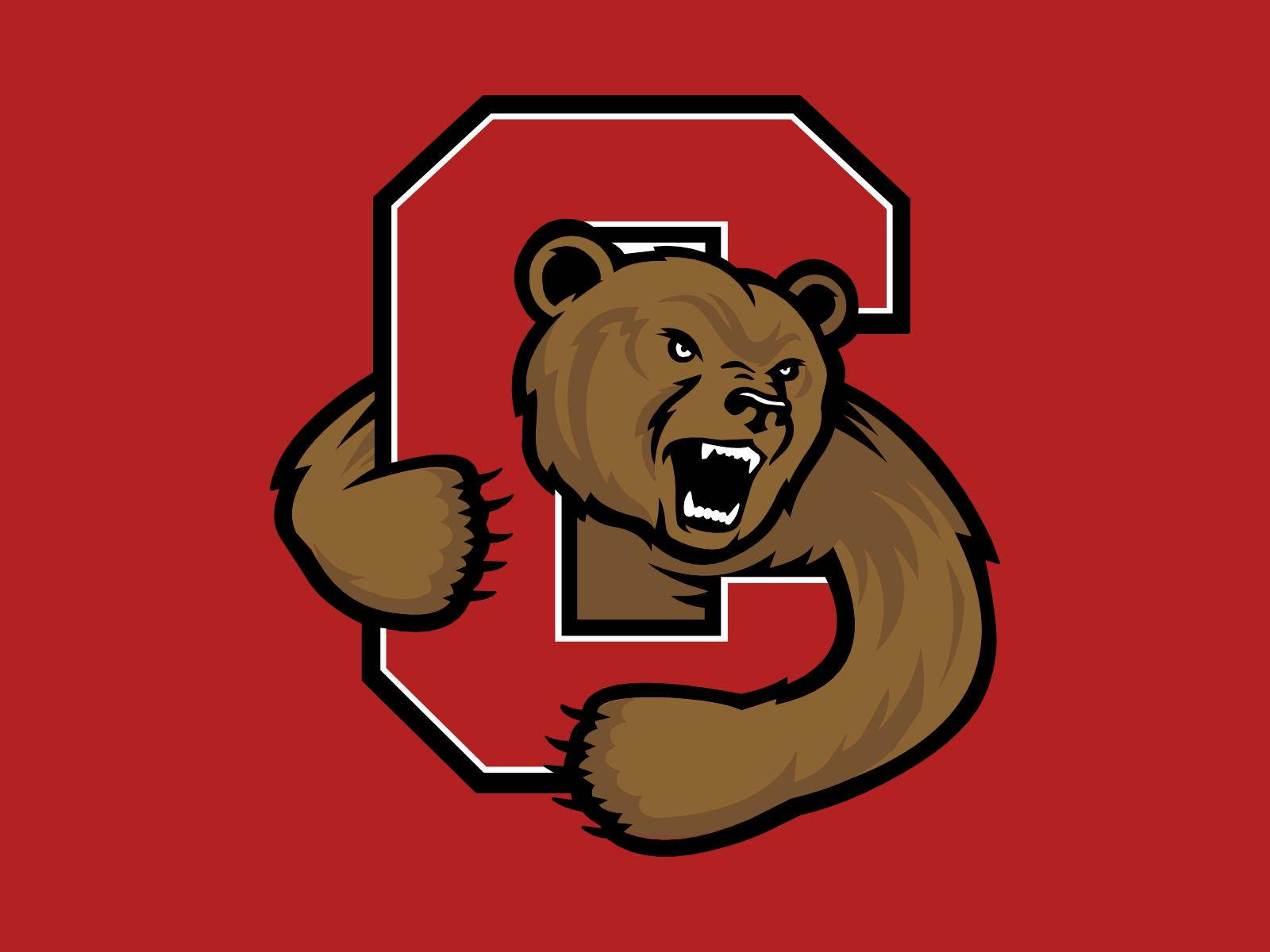 Cornell University, bear mascot, red letter C, HD Desktop Wallpaper