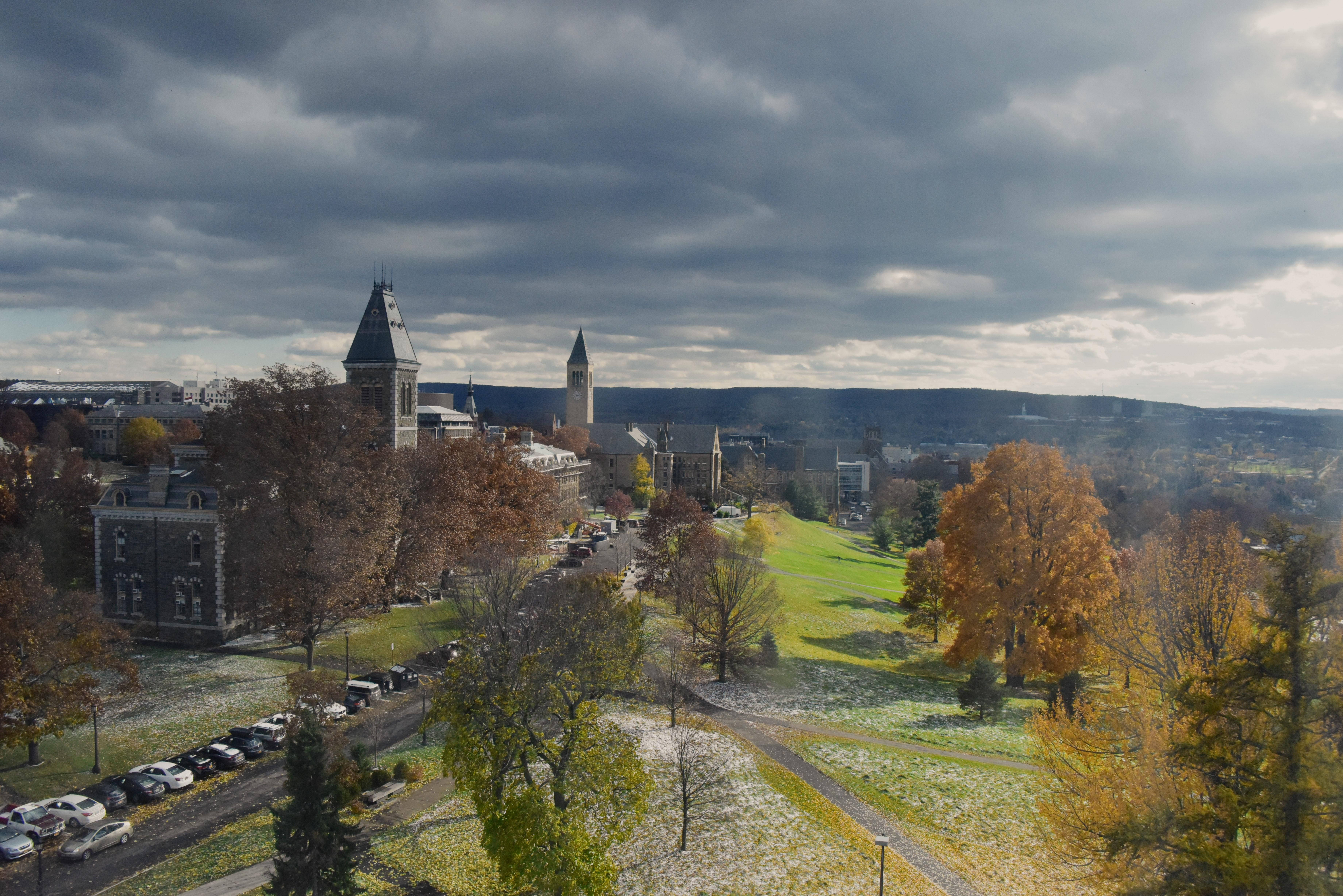 Cornell University, autumn, golden trees, 5K Desktop Wallpaper