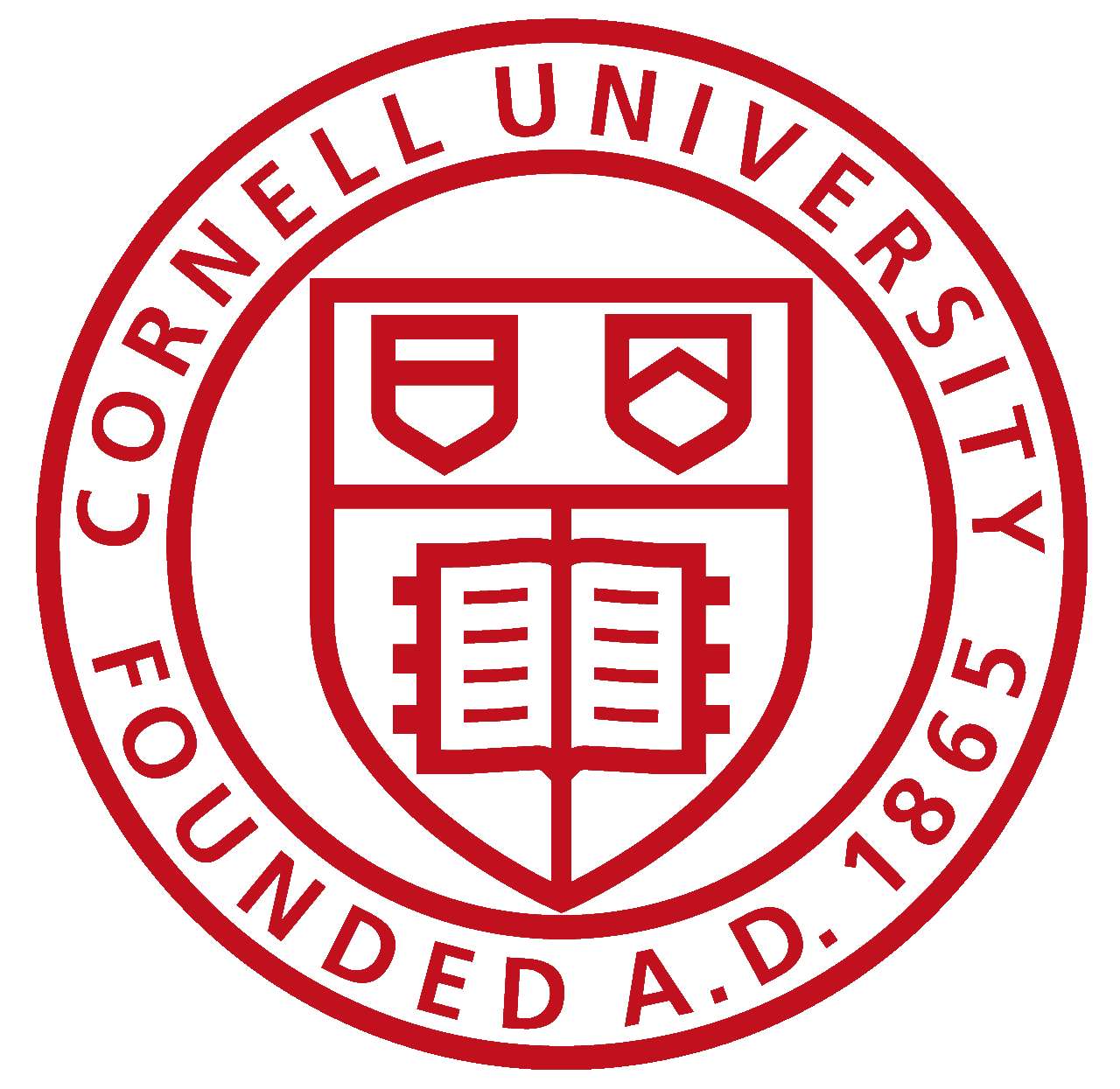Cornell University, minimalist logo, red crest, HD Desktop Wallpaper