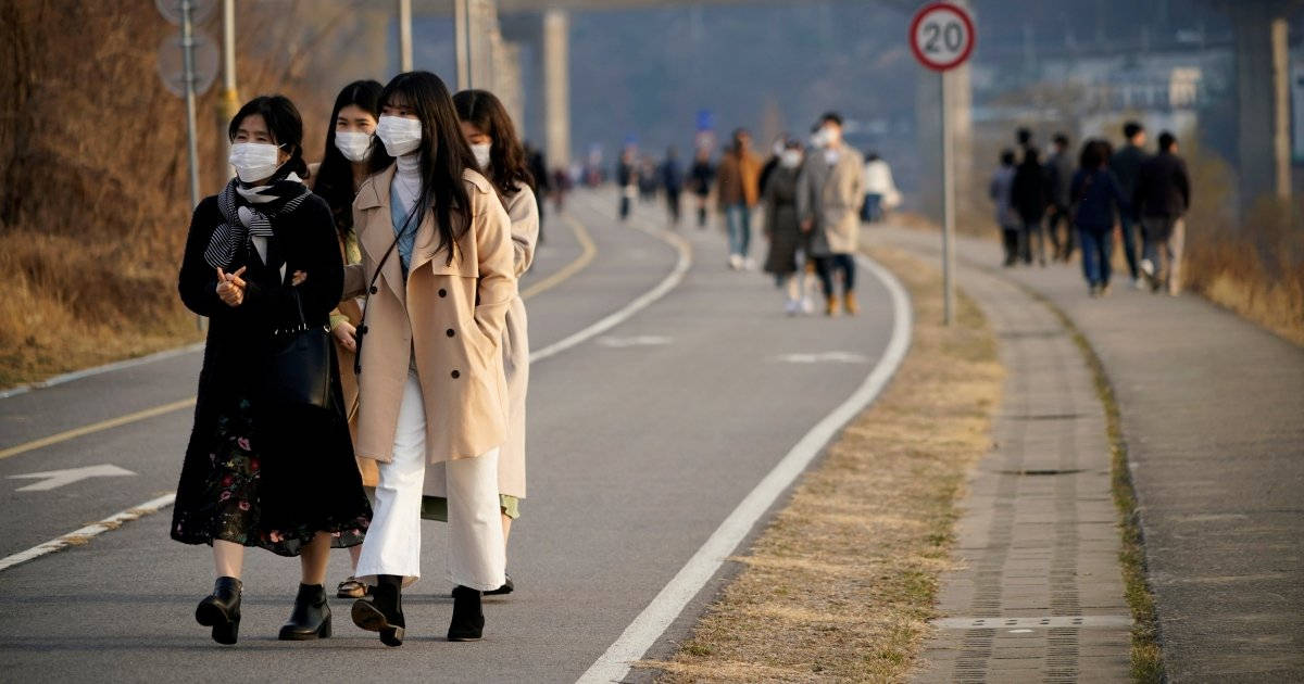 protective face mask, coronavirus, curving paved path, SD Desktop Wallpaper