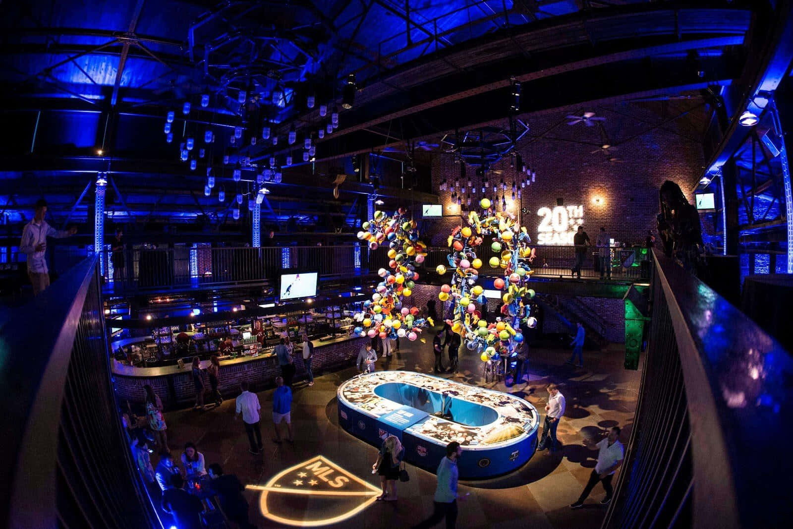 corporate event, nightclub, blue lighting, HD Desktop Wallpaper