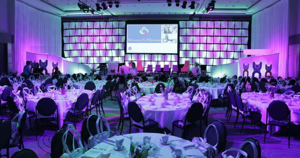 corporate event, purple light, banquet hall, SD Desktop Wallpaper