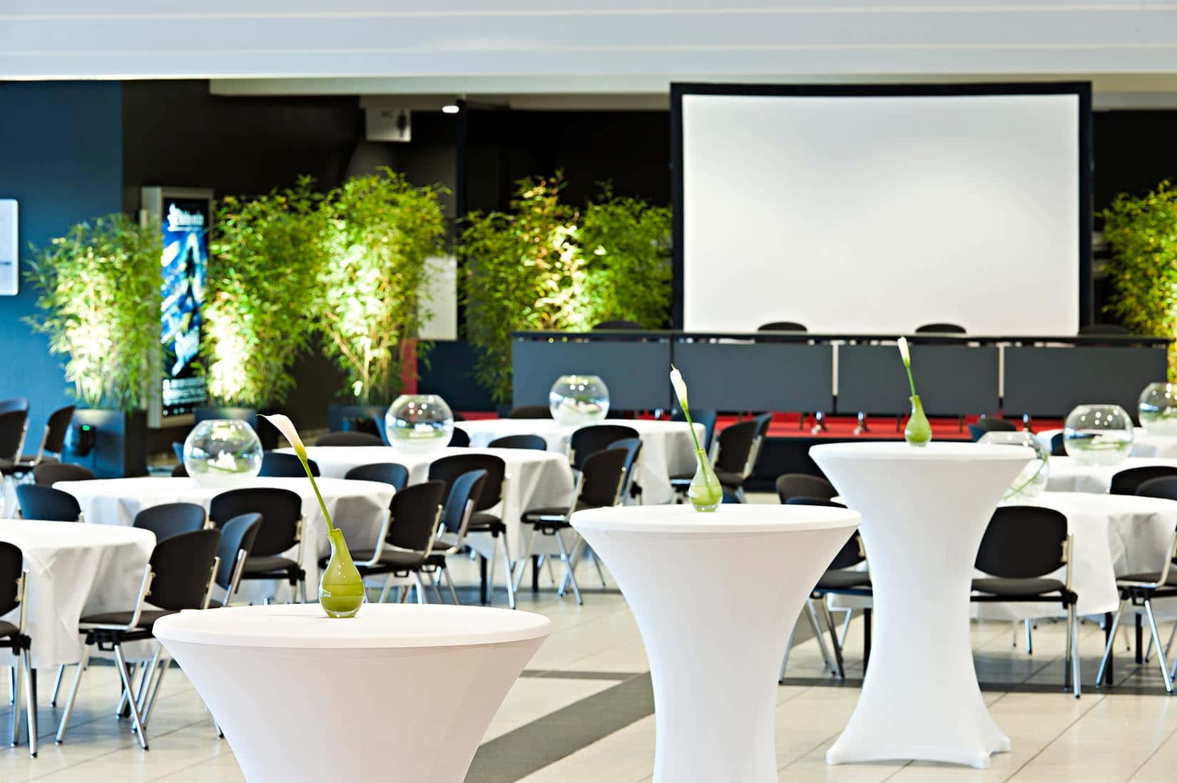 Corporate Event, modern conference room, white tables, HD Desktop Wallpaper