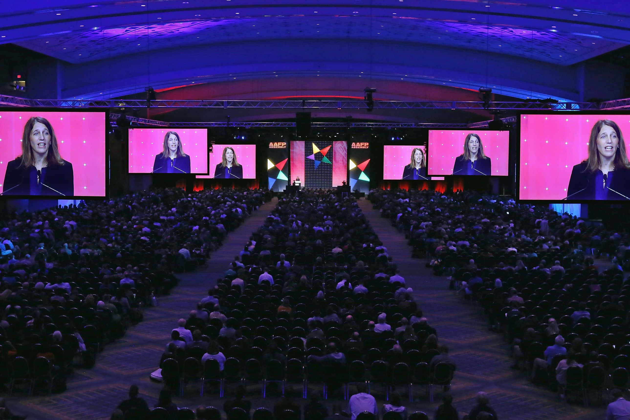 Corporate Event, purple stage lights, pink stage lights, 2K Desktop Wallpaper