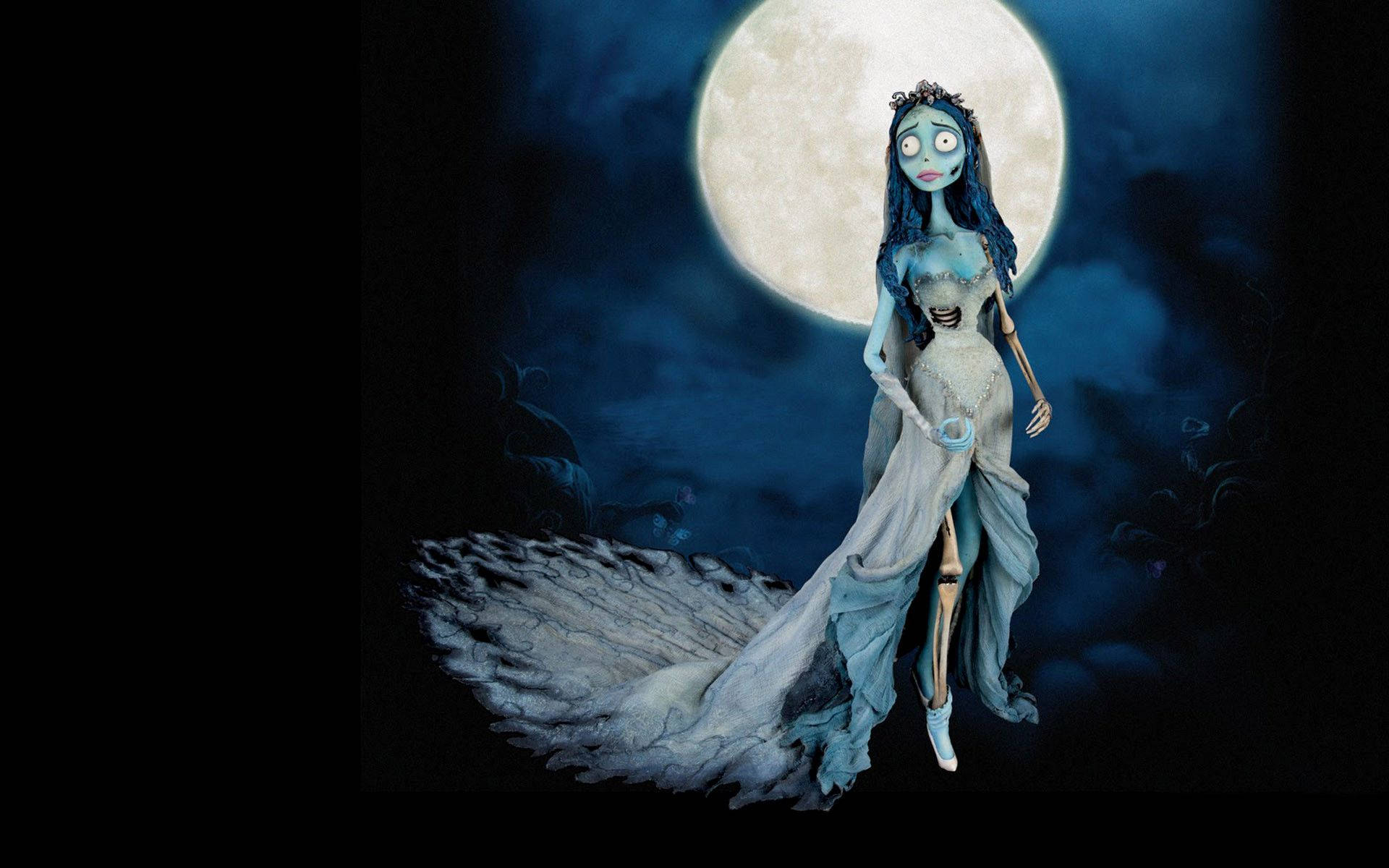 Corpse Bride, 3D, full moon, Full HD Desktop Wallpaper