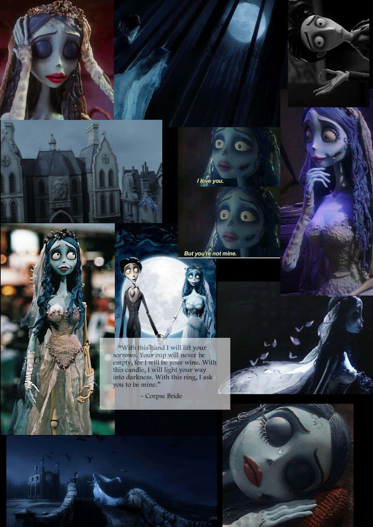 Corpse Bride, gothic, moonlit castles, Full HD Phone Wallpaper