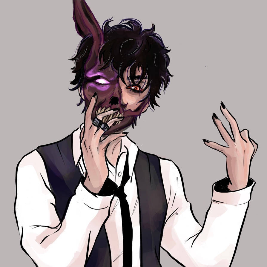 Corpse Husband, mask, purple glowing eye, SD Desktop Wallpaper