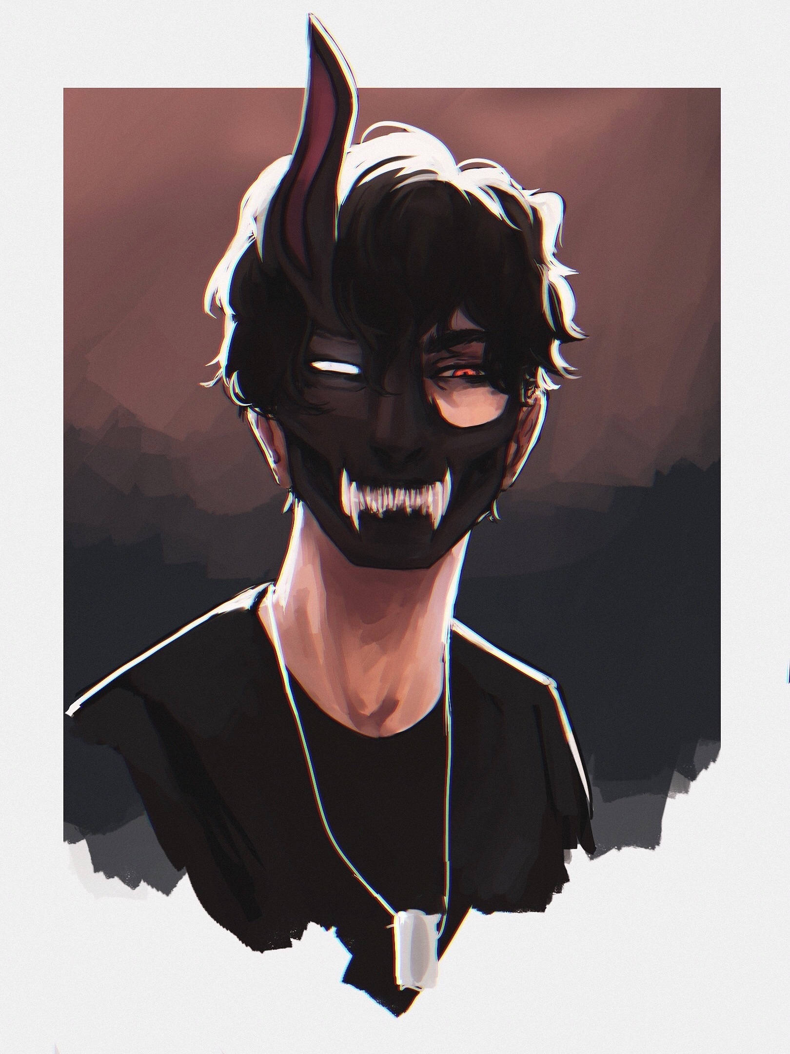 Corpse Husband, black mask, black horns, Full HD Phone Wallpaper