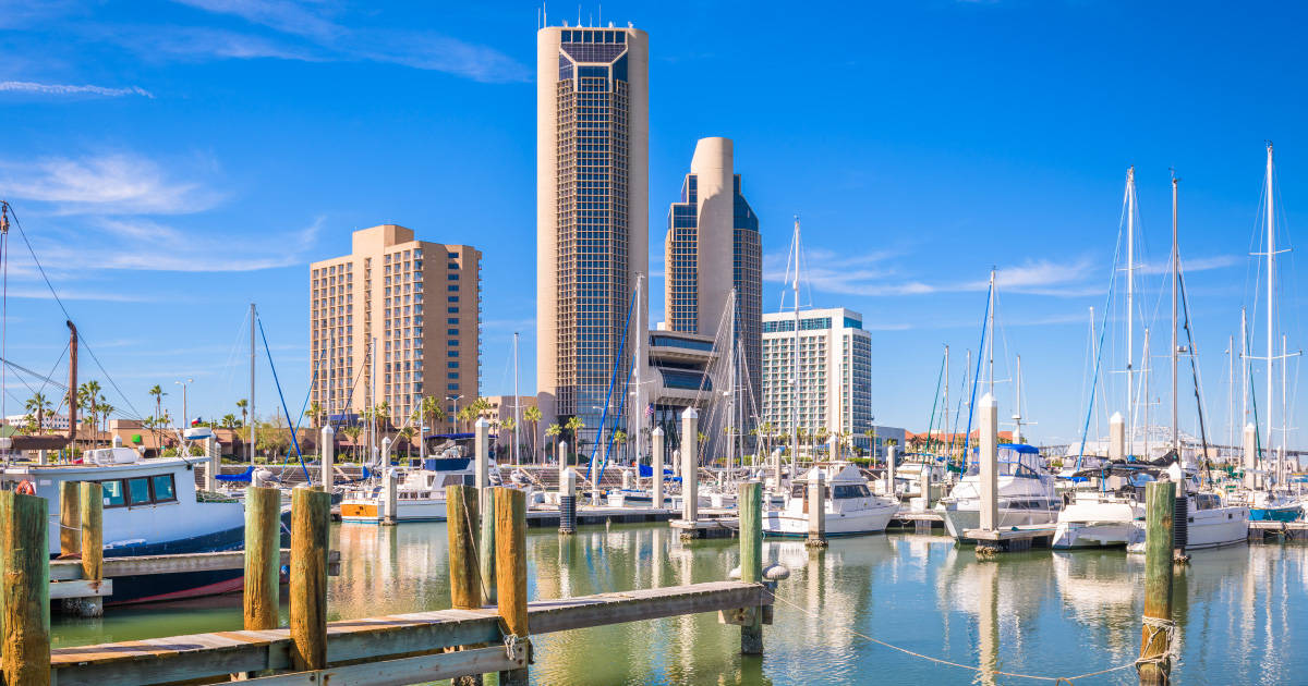 Corpus Christi, tall buildings, marina, SD Desktop Wallpaper
