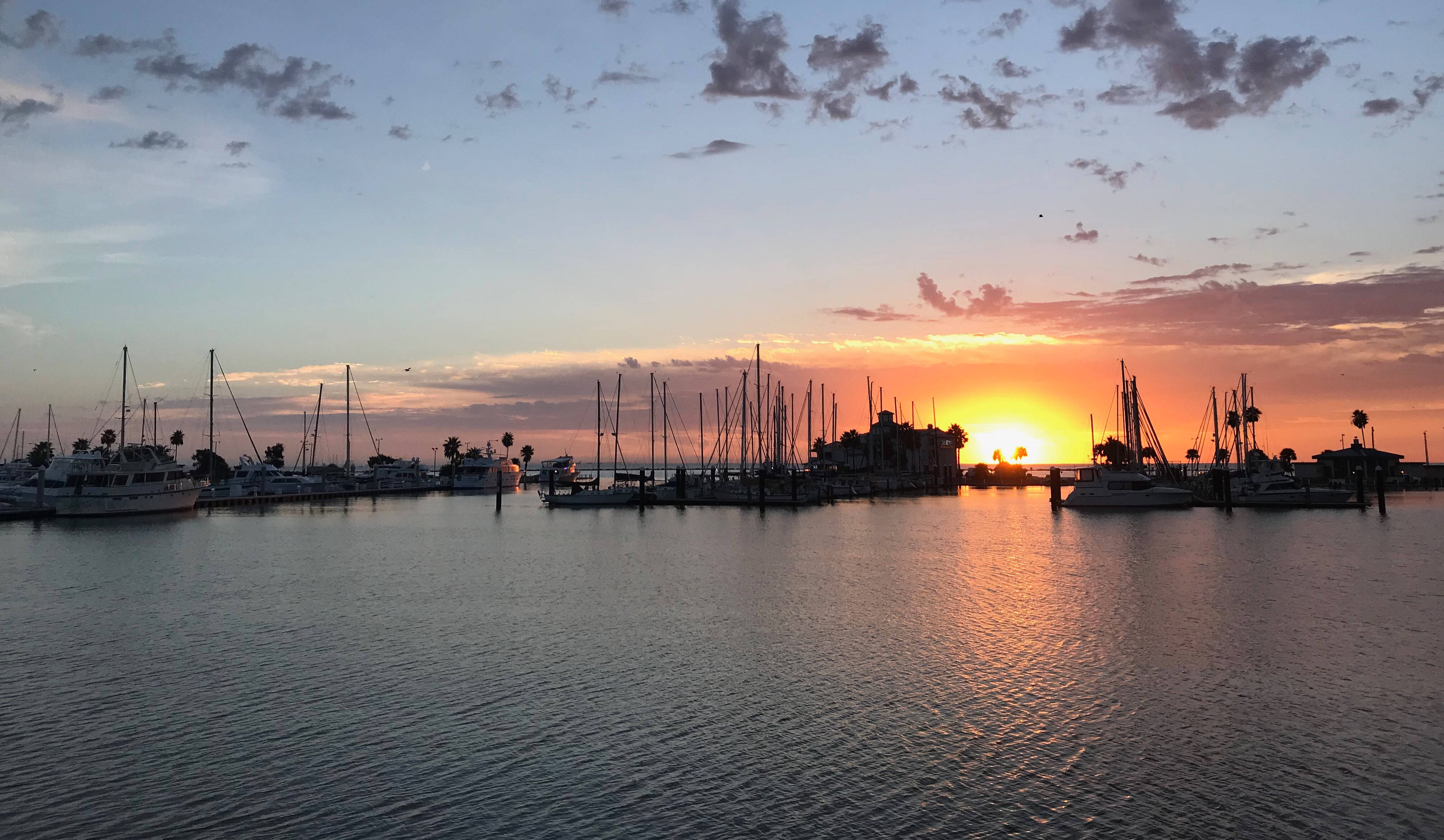 Corpus Christi, sun setting, marina, 4K Desktop Wallpaper