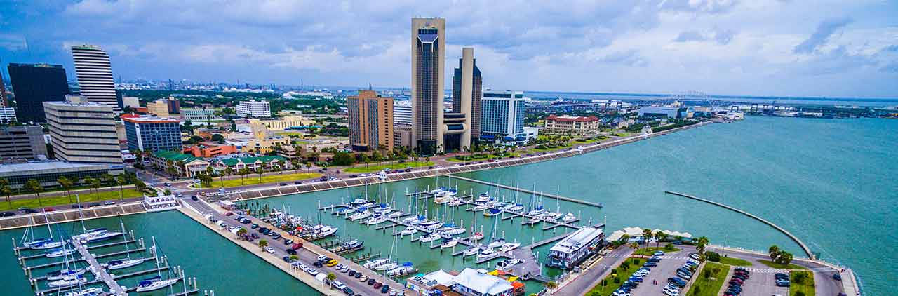 Corpus Christi, aerial view, marina, HD Desktop Wallpaper