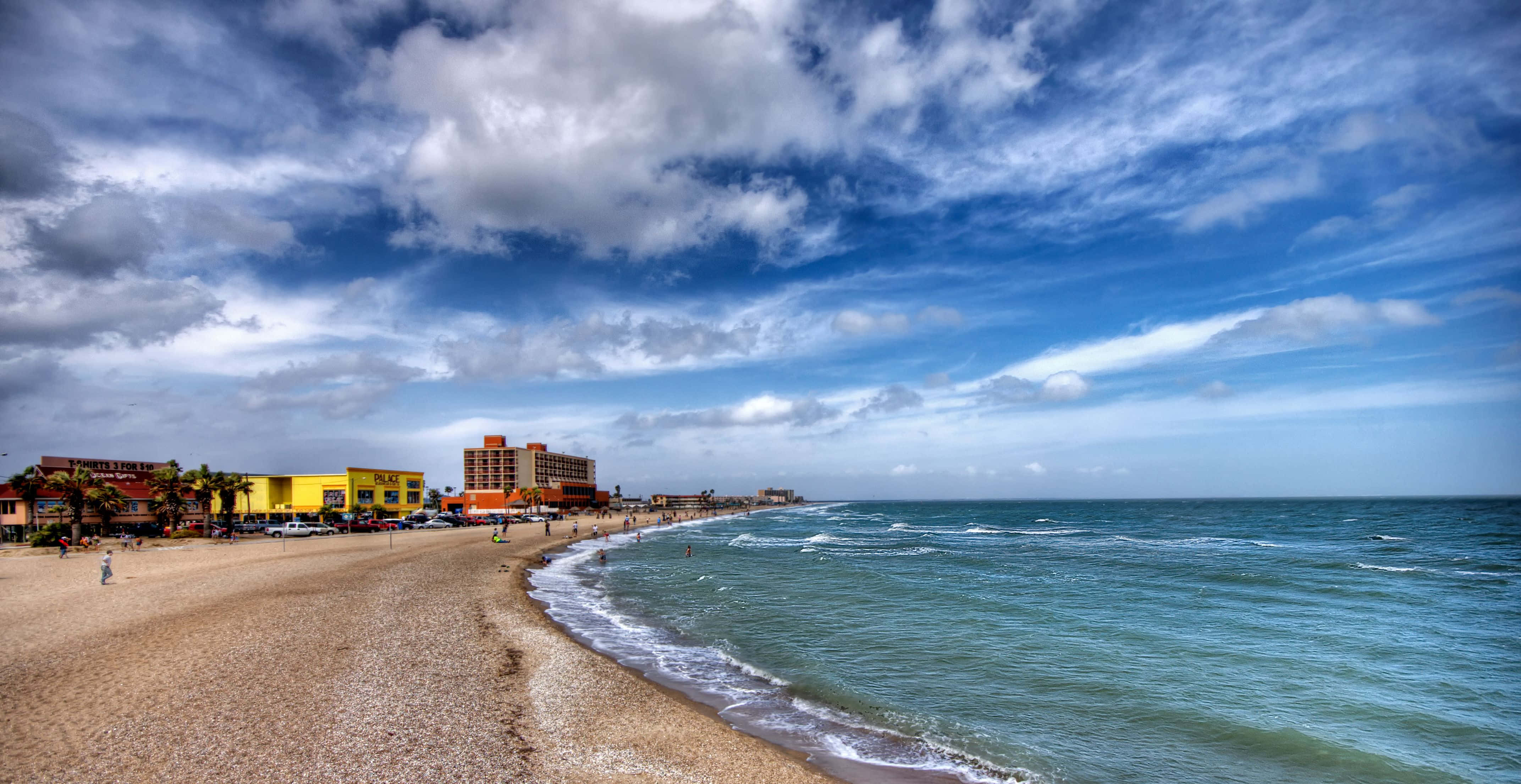 Corpus Christi, beachfront, turquoise waves, 4K Desktop Wallpaper