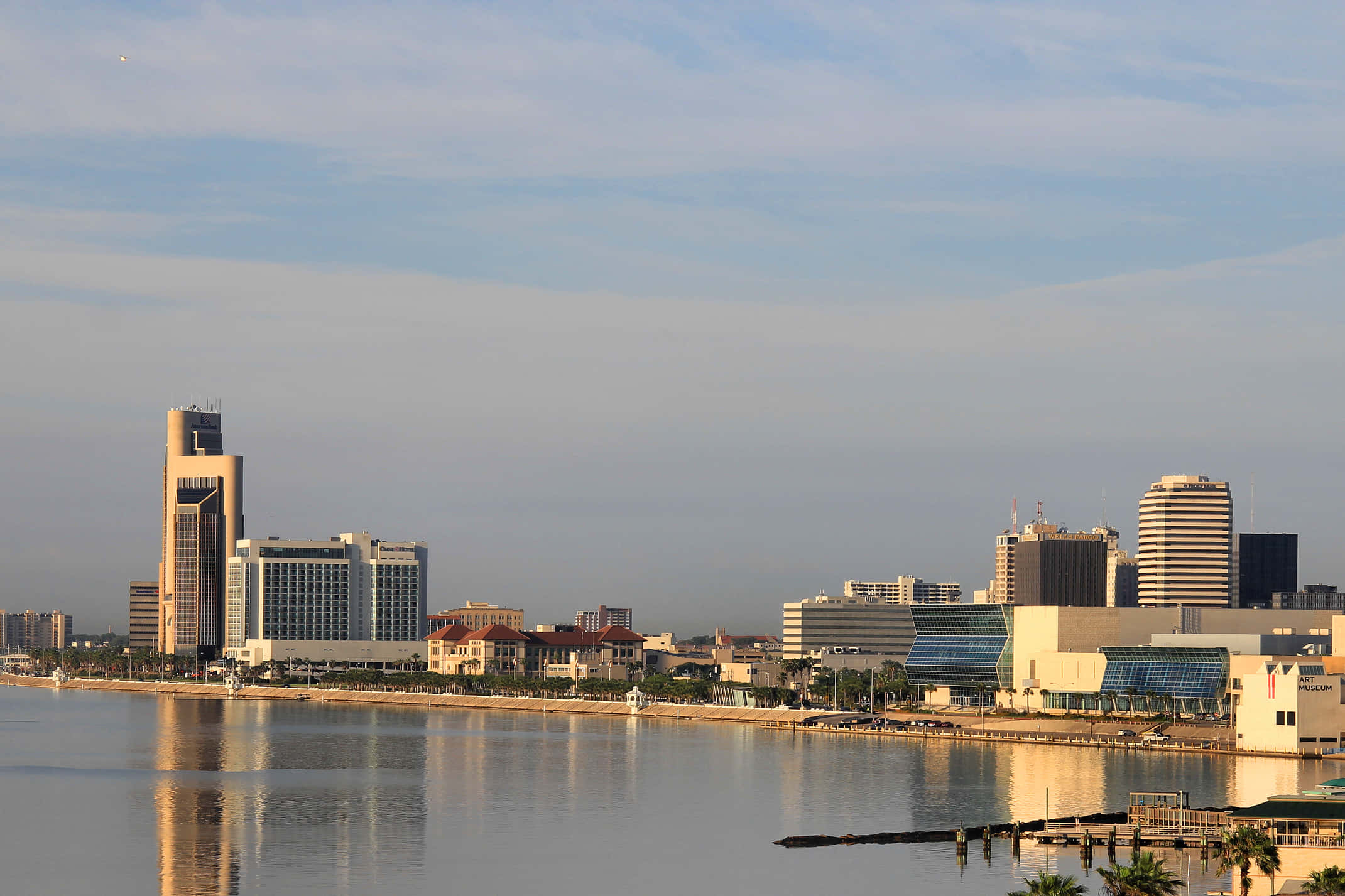 Corpus Christi, skyline, sunset, Full HD Desktop Wallpaper