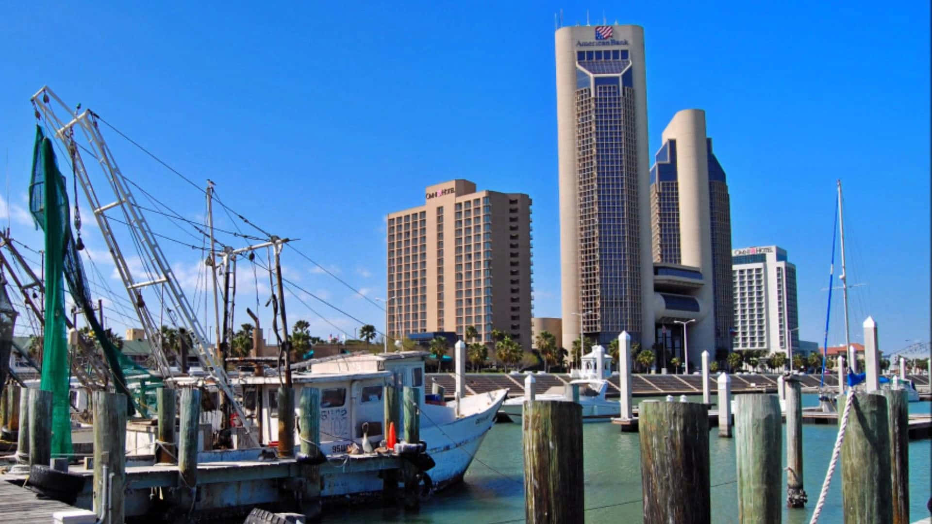 Corpus Christi, United States, sunny harbor scene, Full HD Desktop Wallpaper