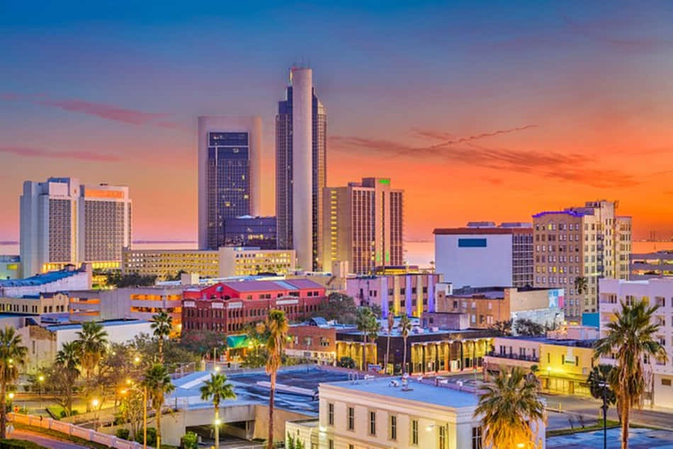 Corpus Christi, skyline, dusk, SD Desktop Wallpaper