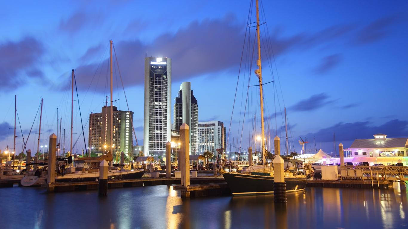 Corpus Christi, evening, marina, HD Desktop Wallpaper