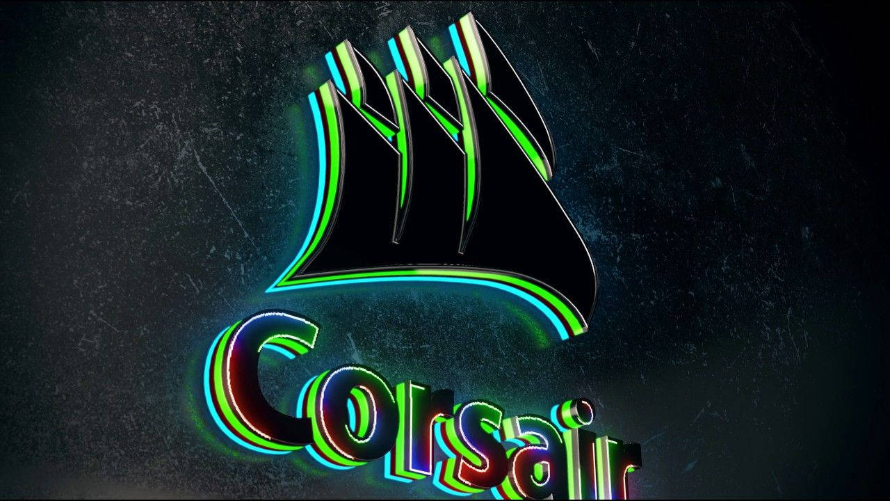 Corsair, neon Corsair logo, vibrant green, HD Desktop Wallpaper