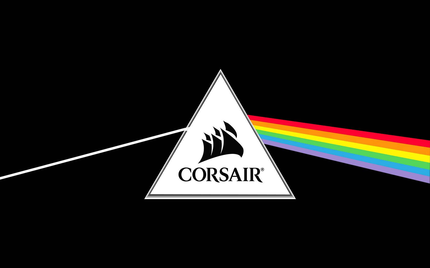 Corsair, Triangle Rainbow Prism, rainbow spectrum, HD Desktop Wallpaper