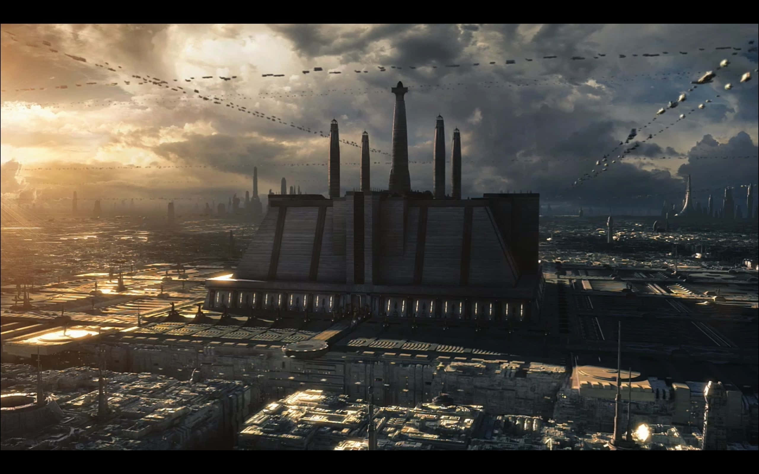 Coruscant, Night, Sunset, 2K Desktop Wallpaper