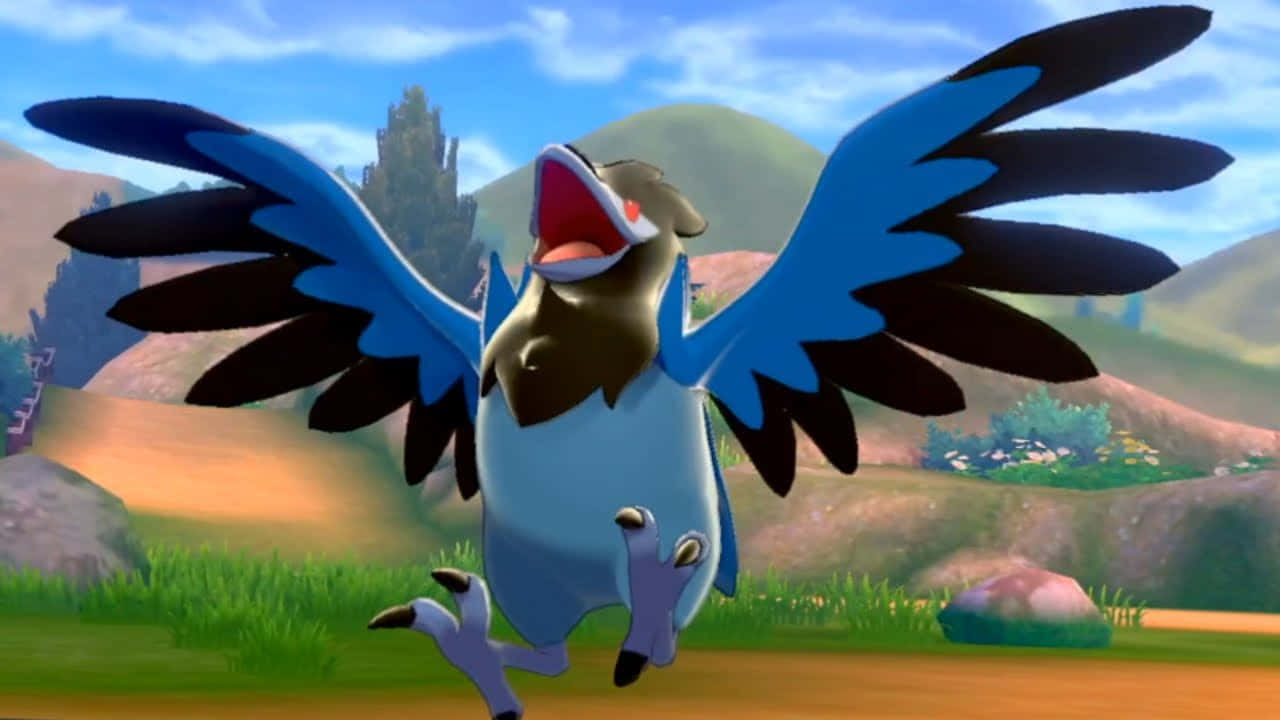 Corvisquire, blue and black, bird-like, HD Desktop Wallpaper