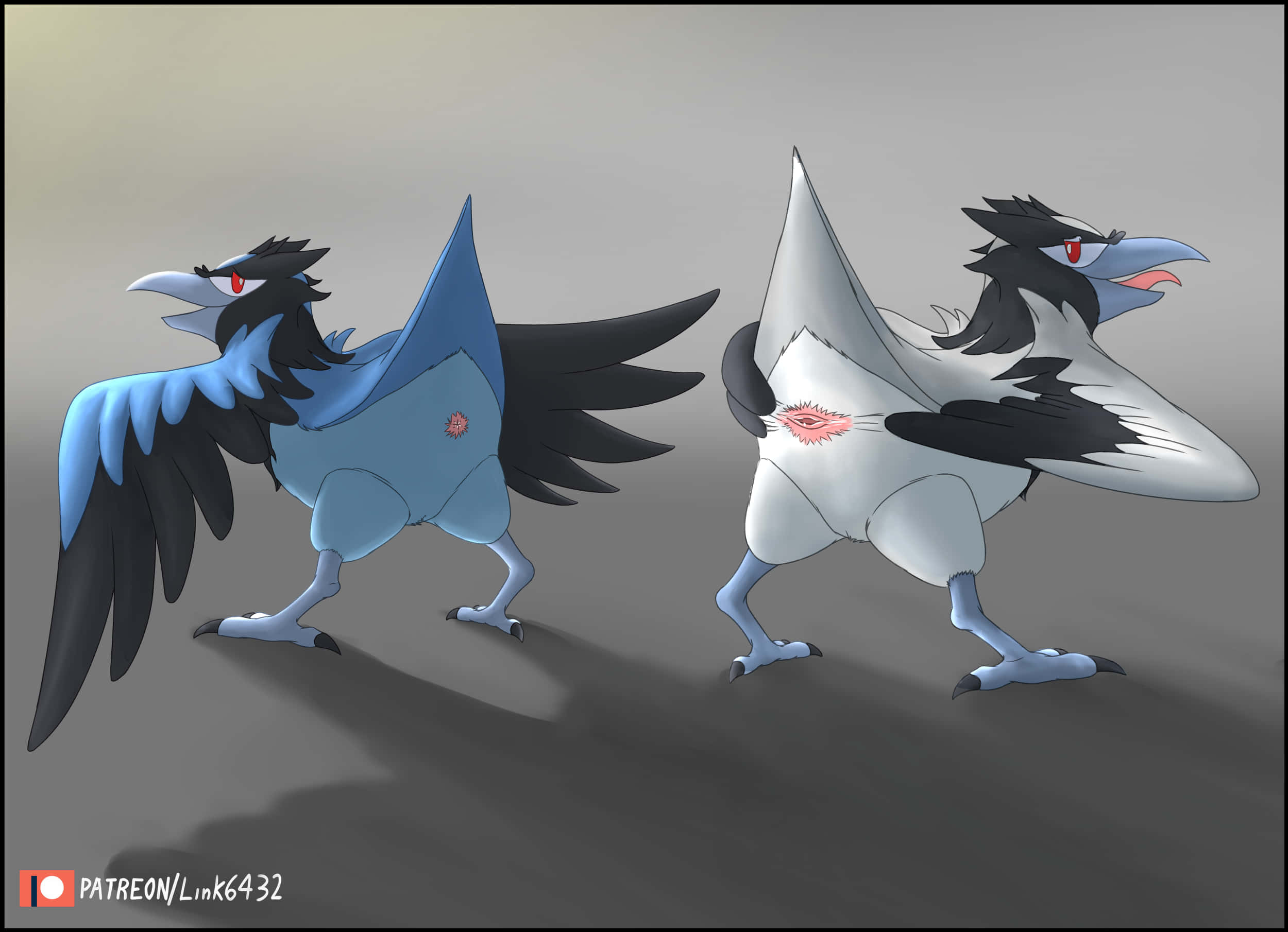 Corvisquire, gray background, black wings, Full HD Desktop Wallpaper