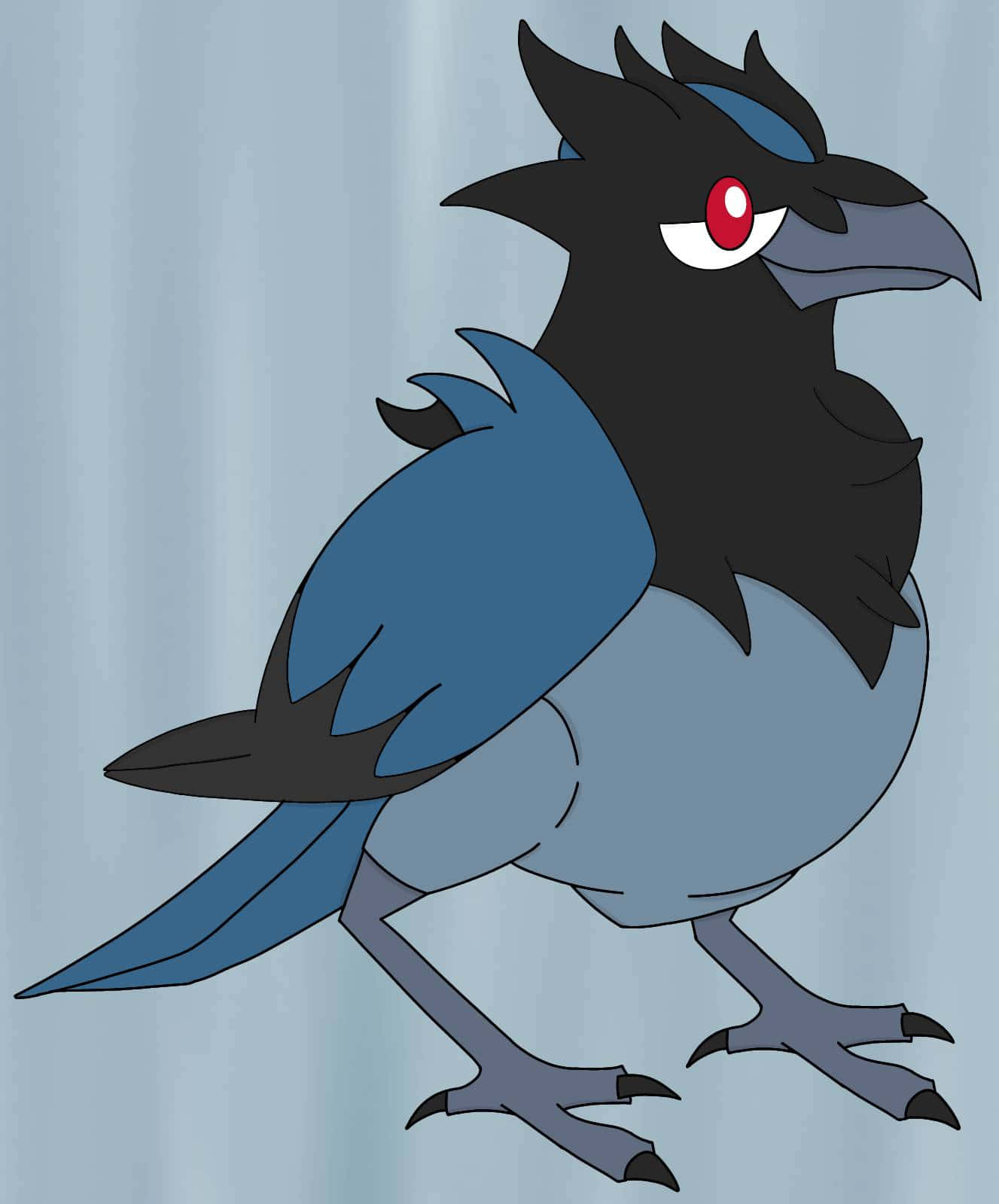 Corvisquire, gray background, blue and black bird, HD Phone Wallpaper