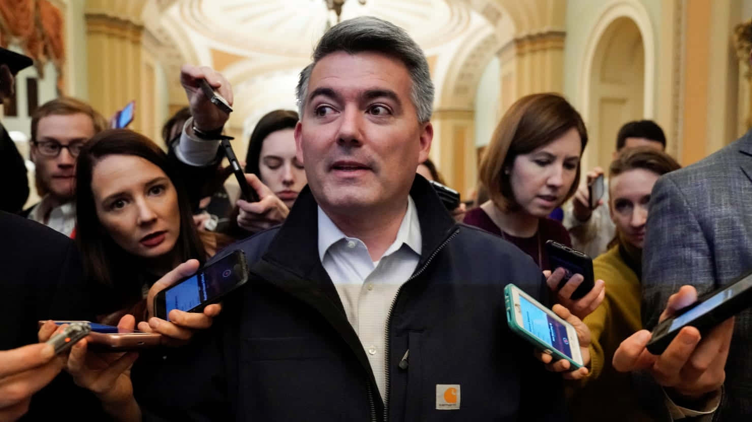 Cory Gardner, press conference, grand ornate hallway, HD Desktop Wallpaper