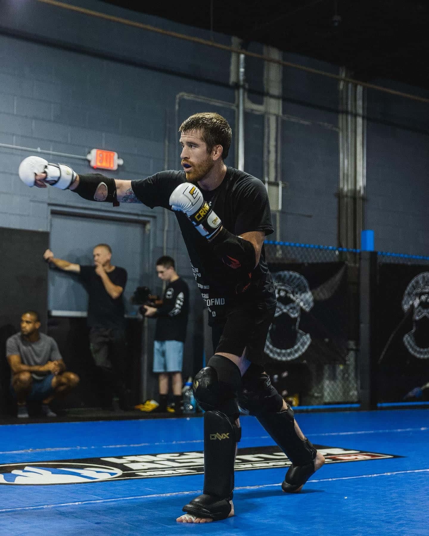 Cory Sandhagen, black gear, blue MMA octagon, HD Phone Wallpaper