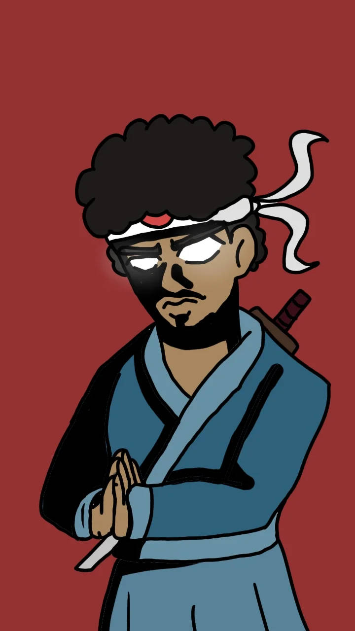 Coryxkenshin, red samurai art, afro, HD Phone Wallpaper