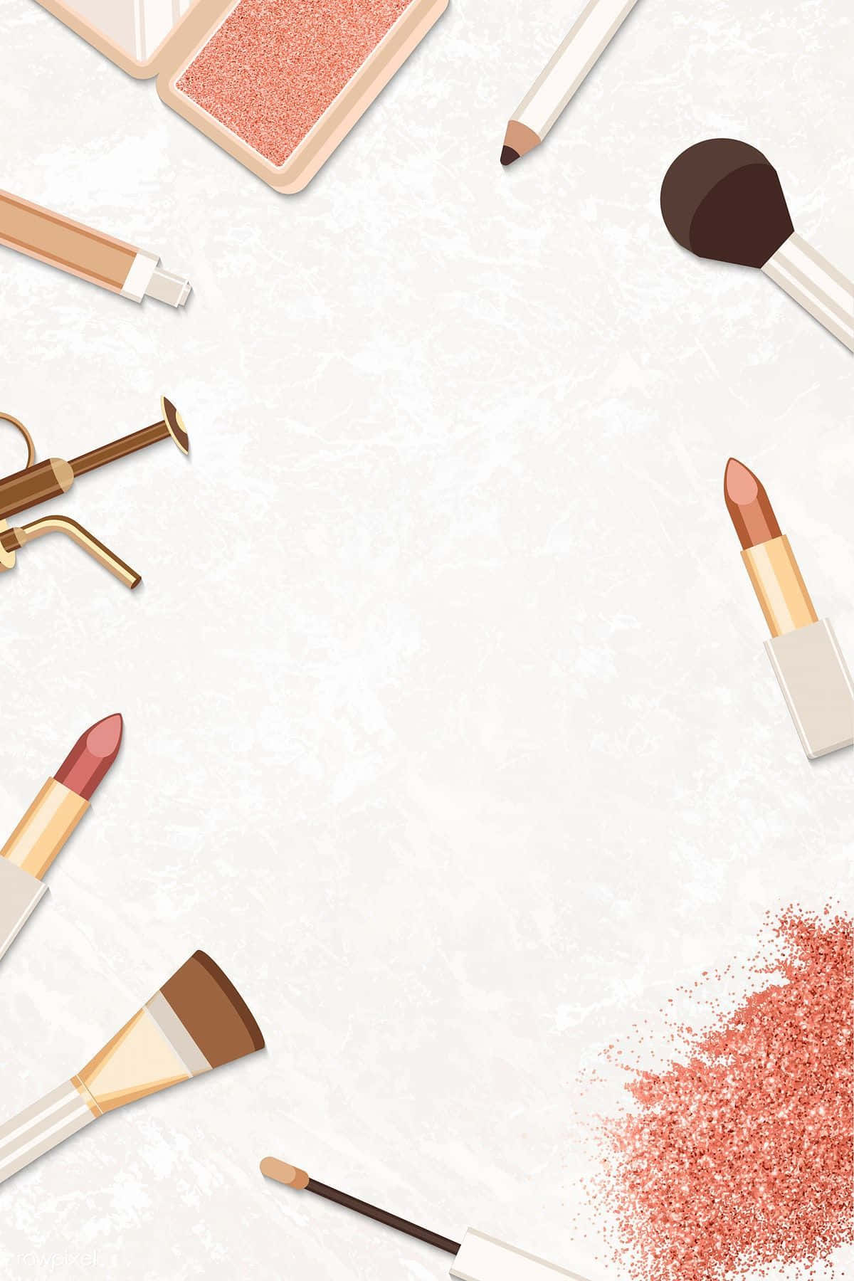 cosmetic, flat lay, makeup tools, HD Phone Wallpaper