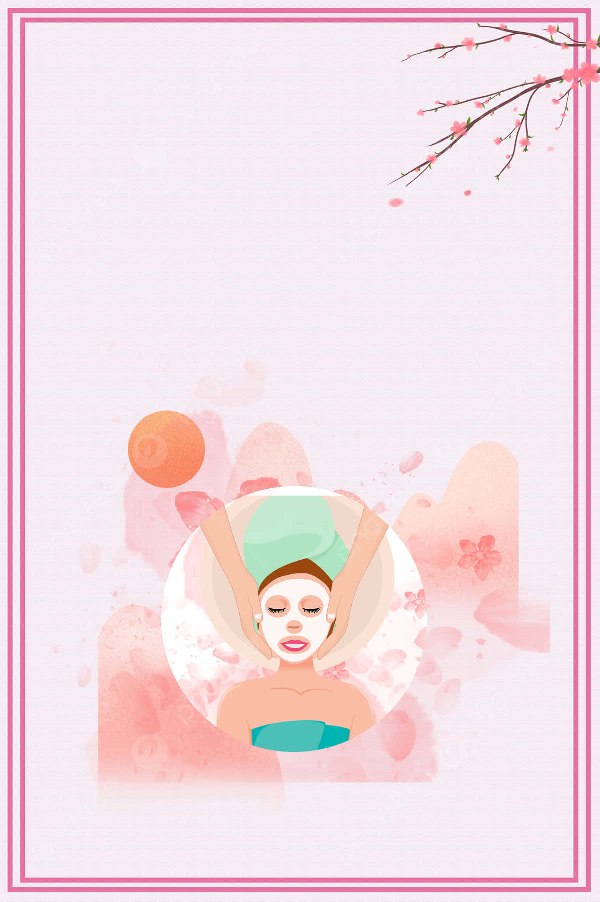 Cosmetic, pink cherry blossoms, watercolor splashes, HD Phone Wallpaper