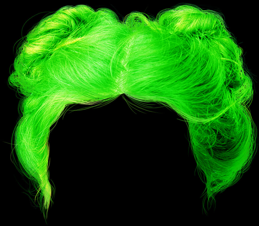 neon green wig, wild curls, glowing strands, SD Desktop Wallpaper