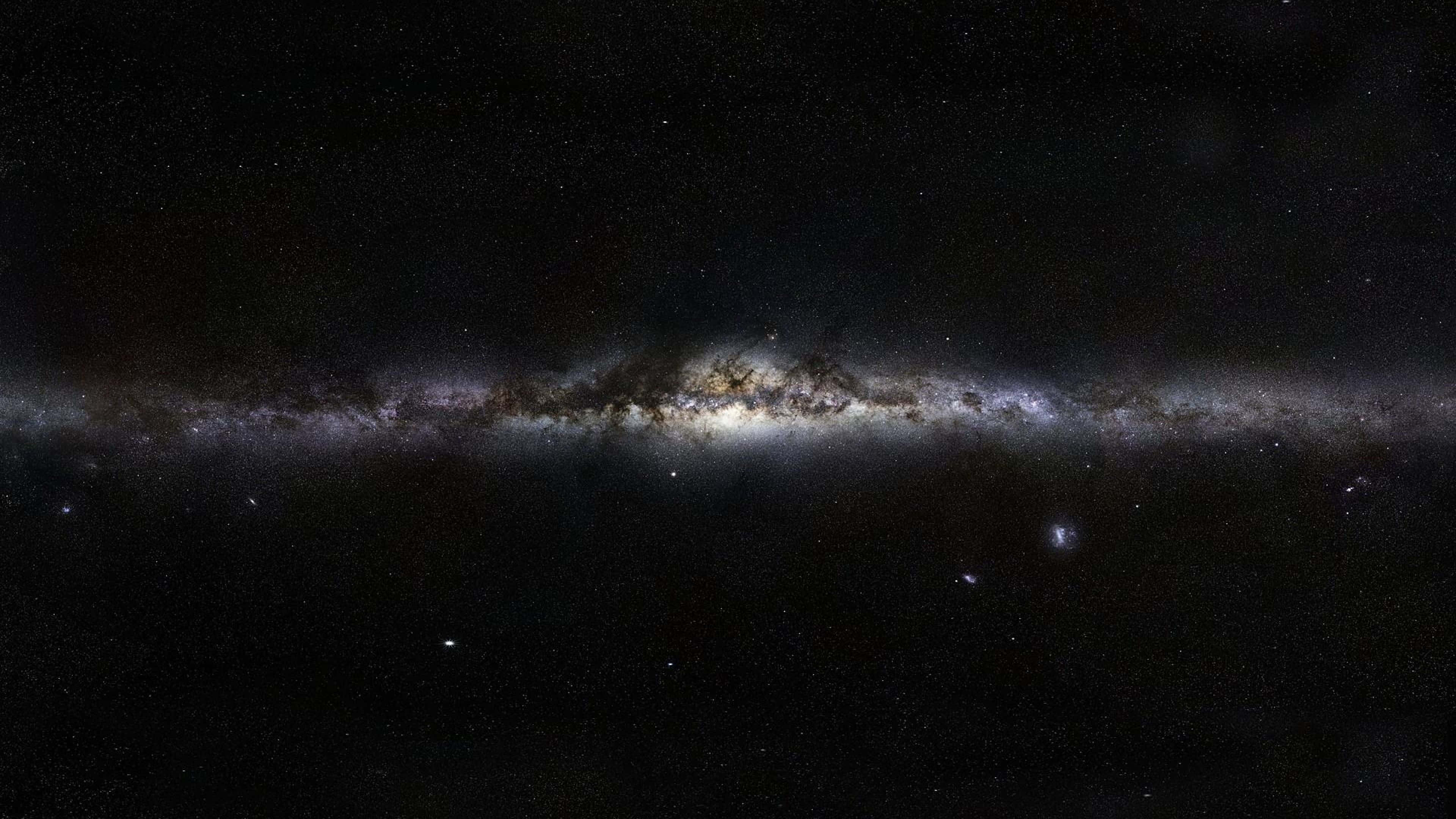 Milky Way galaxy, cosmic void, glowing nebulae, 4K Desktop Wallpaper