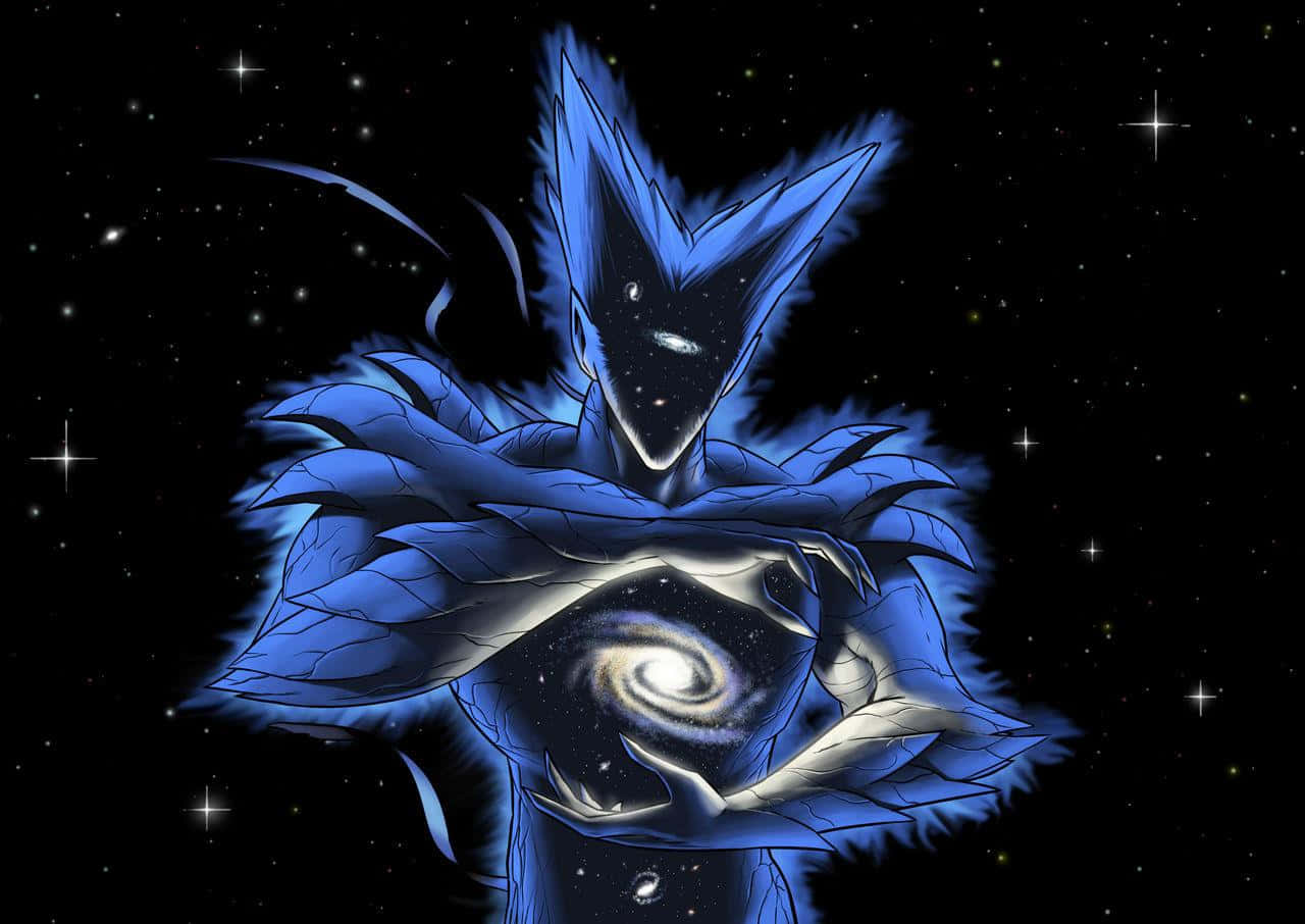 Cosmic Garou, blue-winged, glowing spiral galaxy, HD Desktop Wallpaper