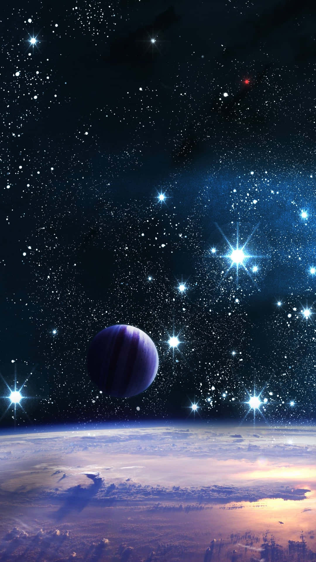 Cosmic, purple planet, twilight horizon, Full HD Phone Wallpaper