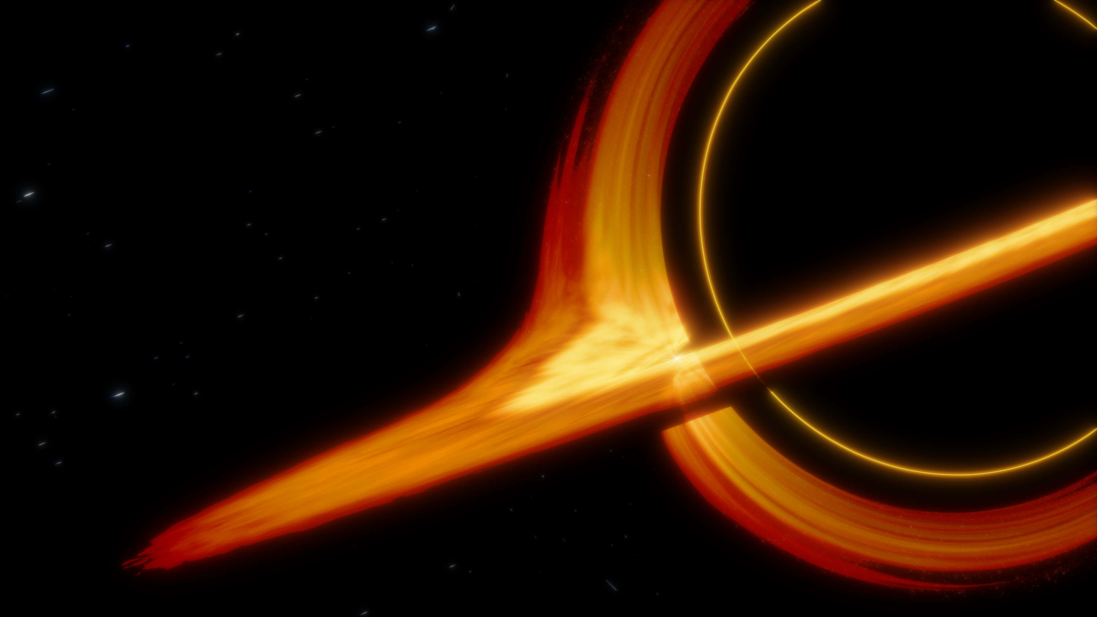 Cosmic Planet Glowing 4K, accretion disk, black hole, 4K Desktop Wallpaper