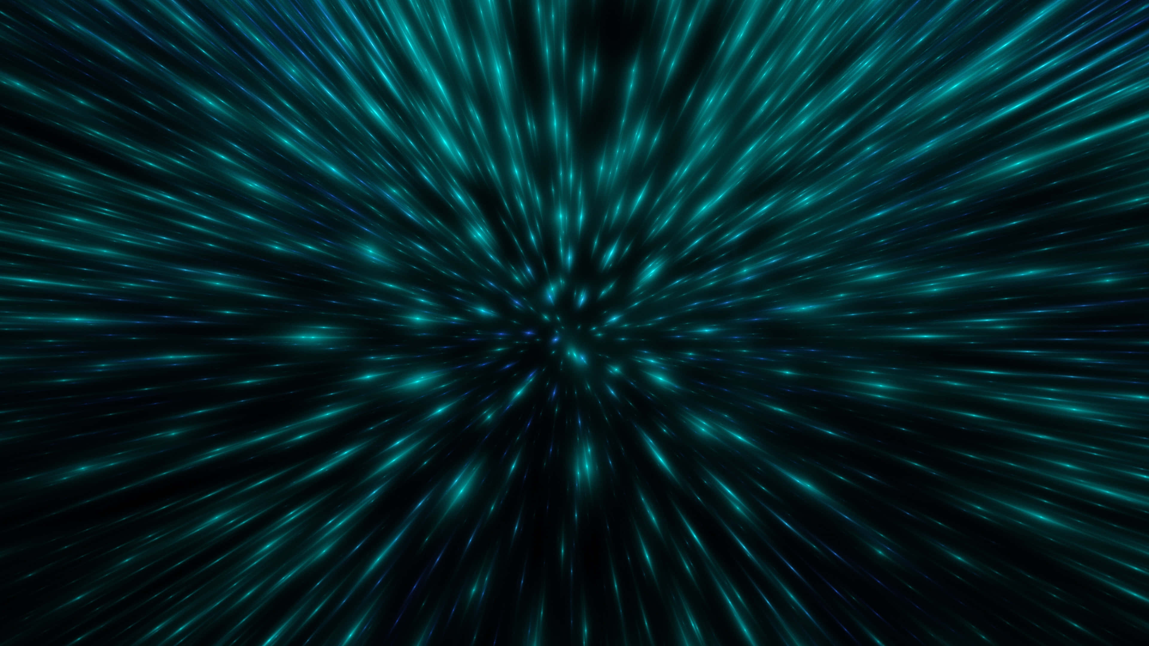 Cosmic Light Burst 4K, teal, black void, 4K Desktop Wallpaper