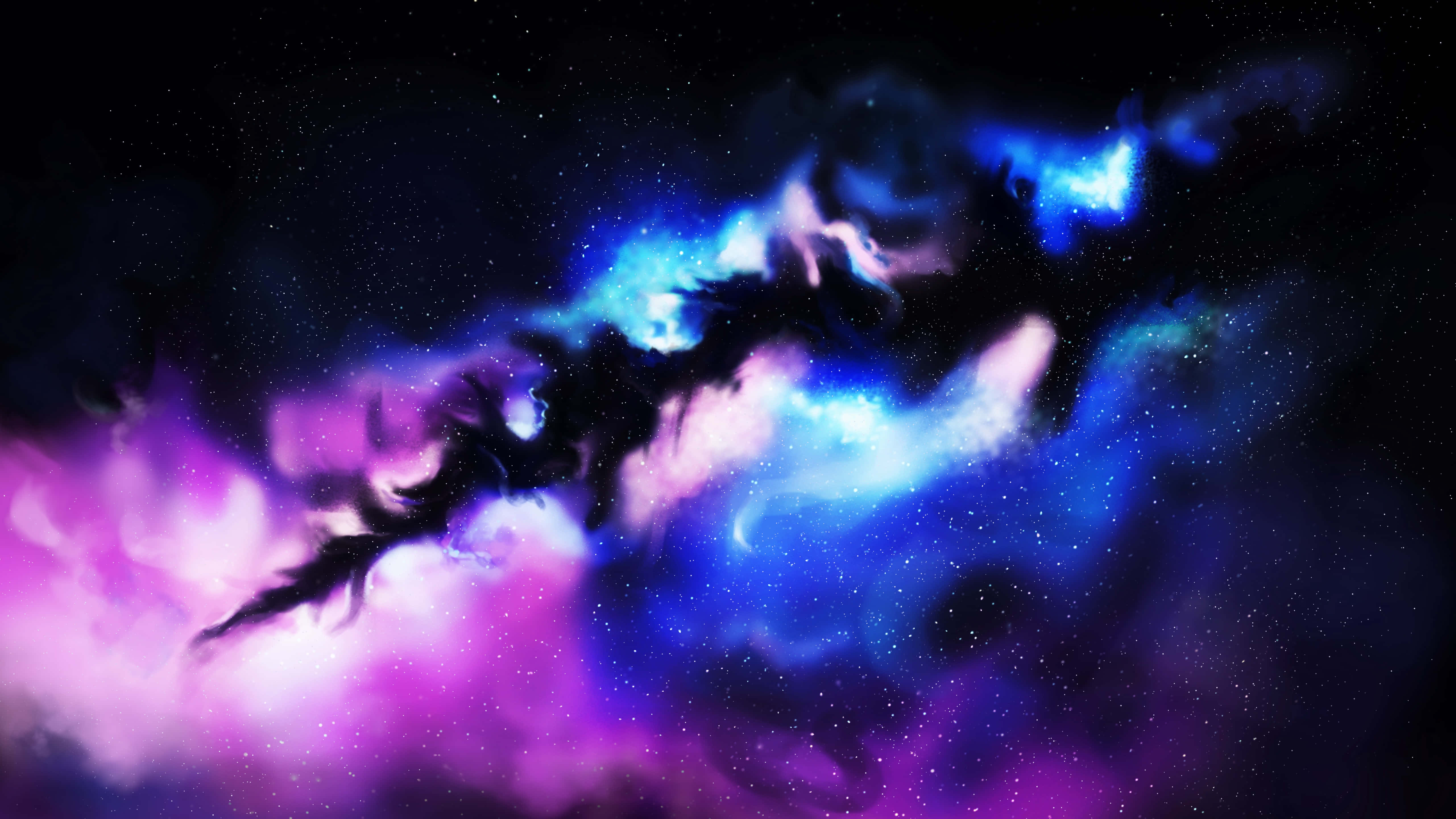 Cosmic, Pink Blue Galaxy Clouds, electric blues, 5K Desktop Wallpaper