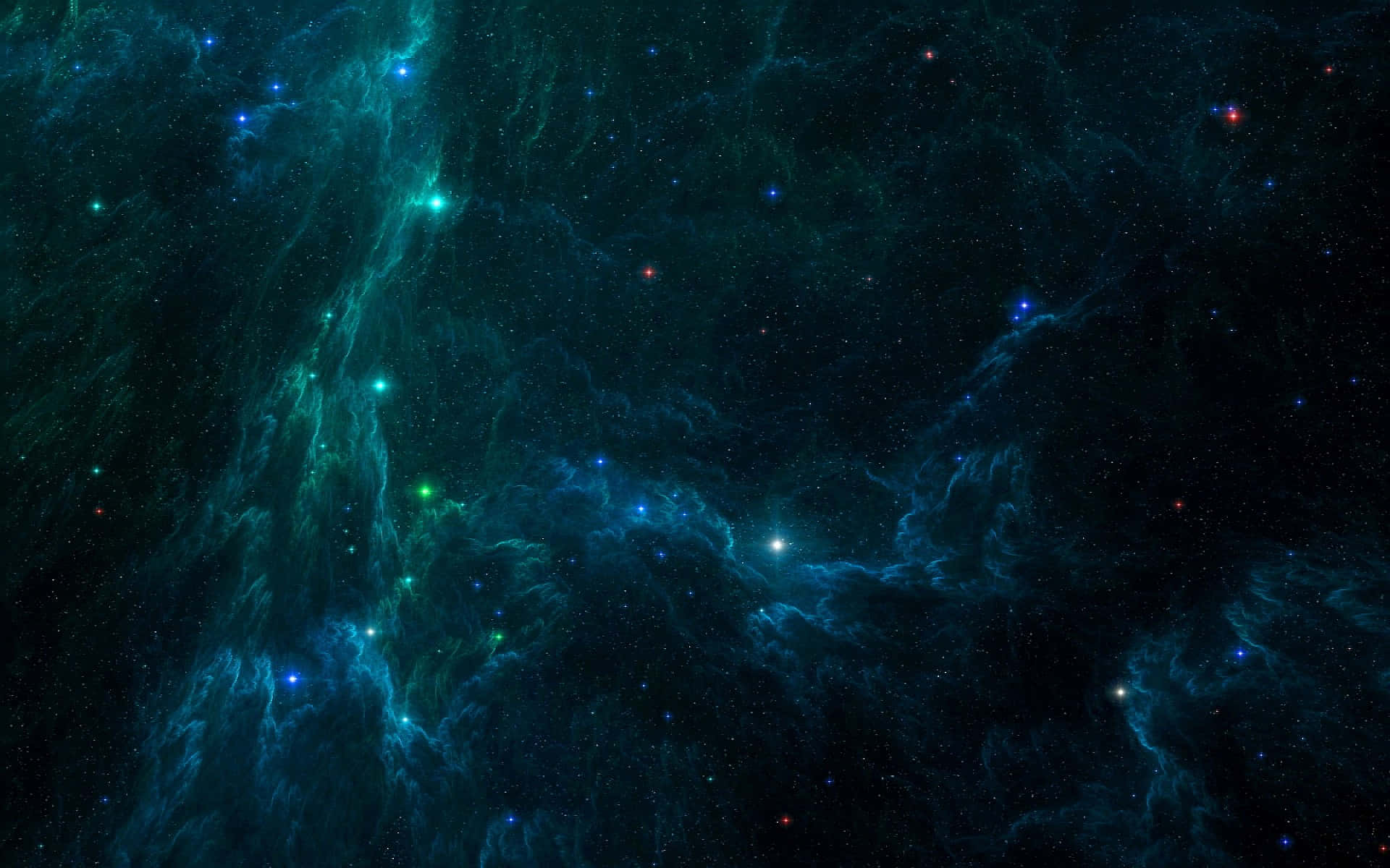 cosmic rays, vast cosmic nebulae, electric teal, Full HD Desktop Wallpaper