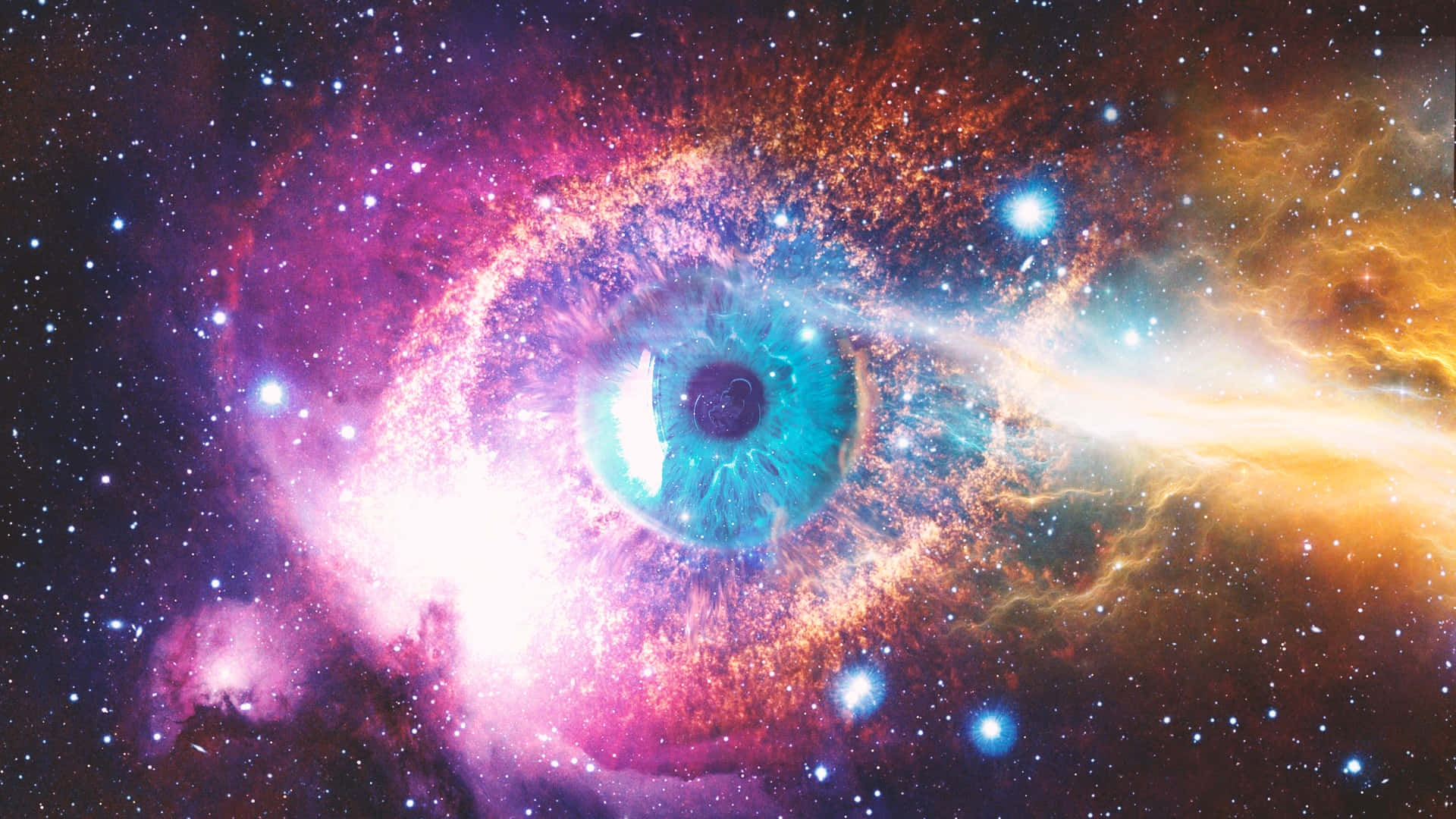 Cosmic Rays, nebulae, vibrant blues, Full HD Desktop Wallpaper