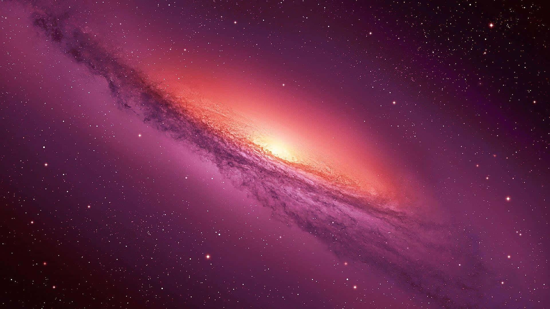 Cosmic Rays, spiral galaxy, orange, Full HD Desktop Wallpaper