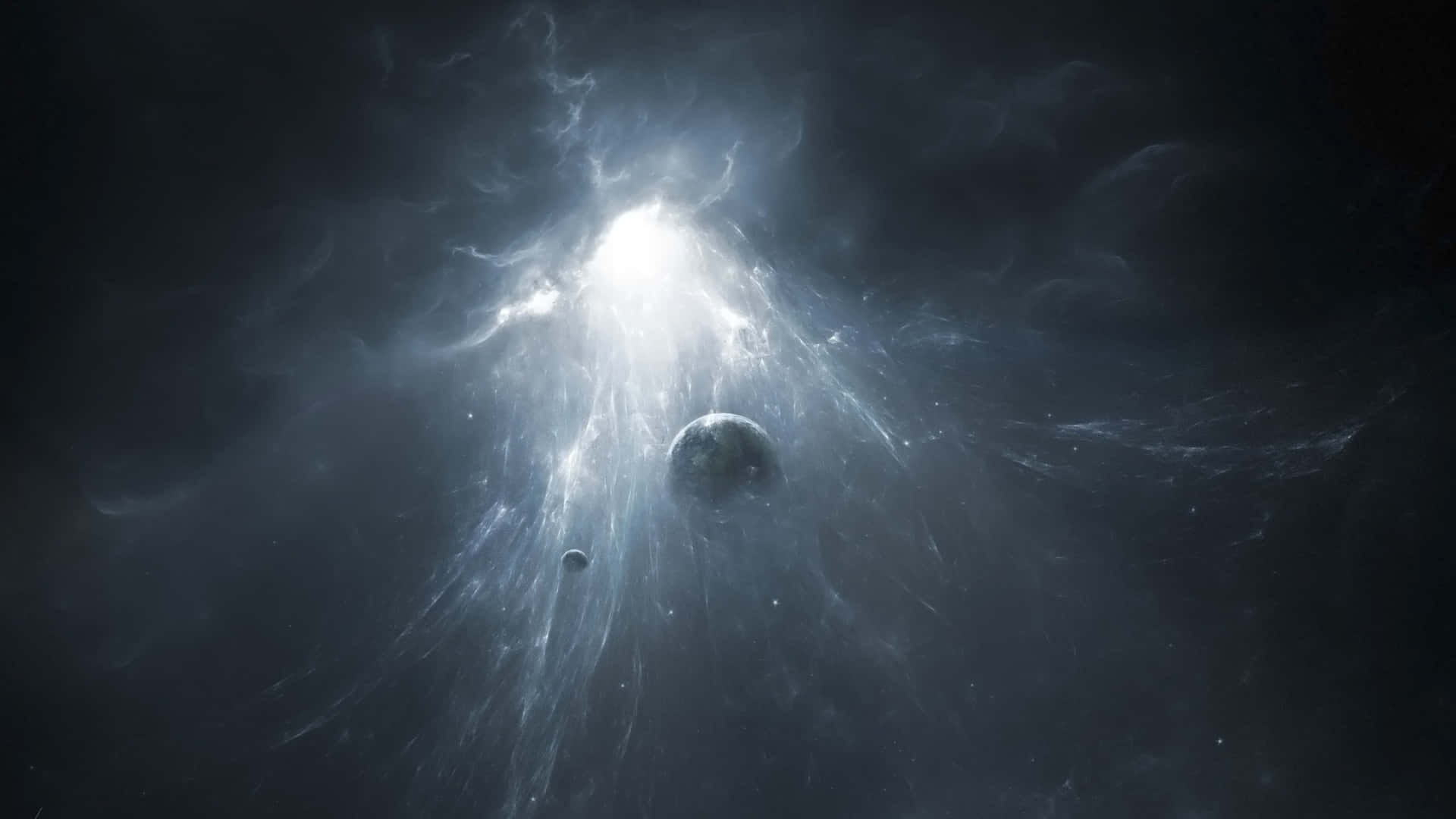 Cosmic Light Burst, luminous cosmic nebula, brilliant white light, Full HD Desktop Wallpaper